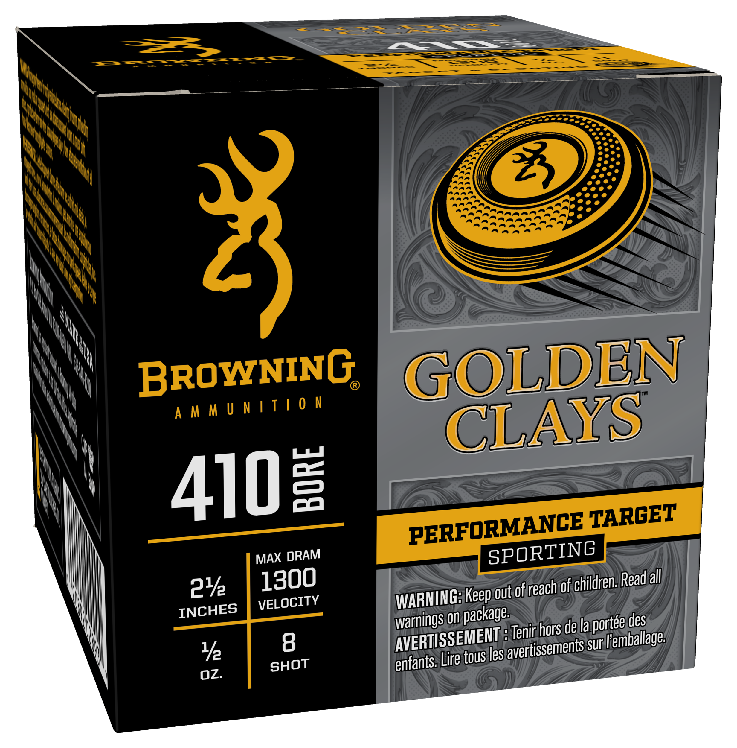 Image of "Browning Golden Clays Performance Target Shotshells - .410 Bore - 2.5"" - 1/2 oz. - 8 shot - 250 Rounds"