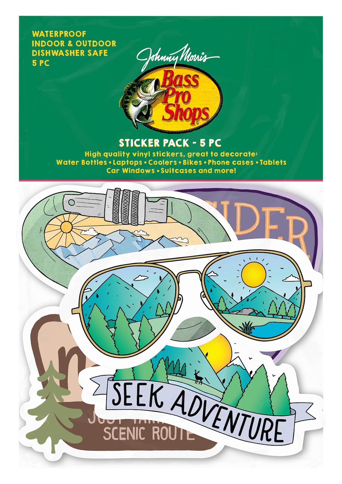 Image of Bass Pro Shops Nature 5-Piece Sticker Pack