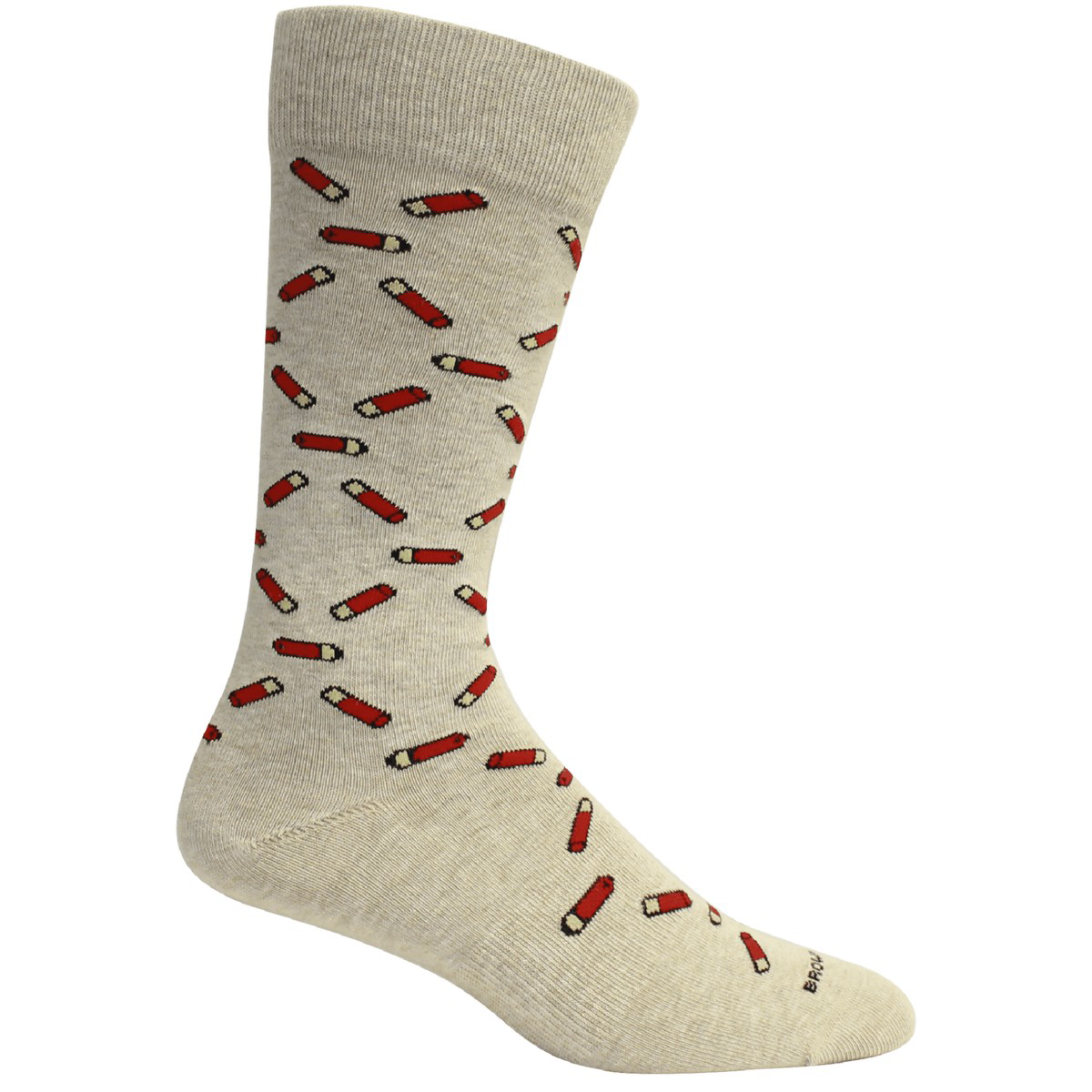 Image of Brown Dog High Brass Shot Gun Shell Socks Oatmeal