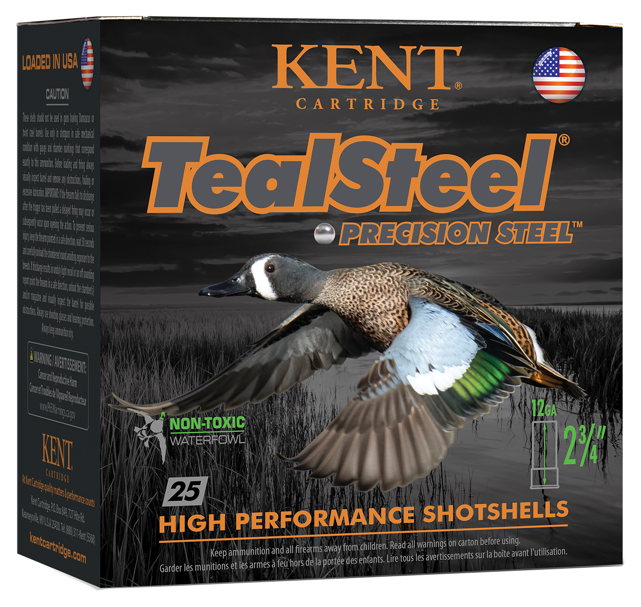 Kent TealSteel Waterfowl 12-Ga. 2-3/4″ 1-1/4 oz. Shotshells - 250 Rounds - Kent Cartridge