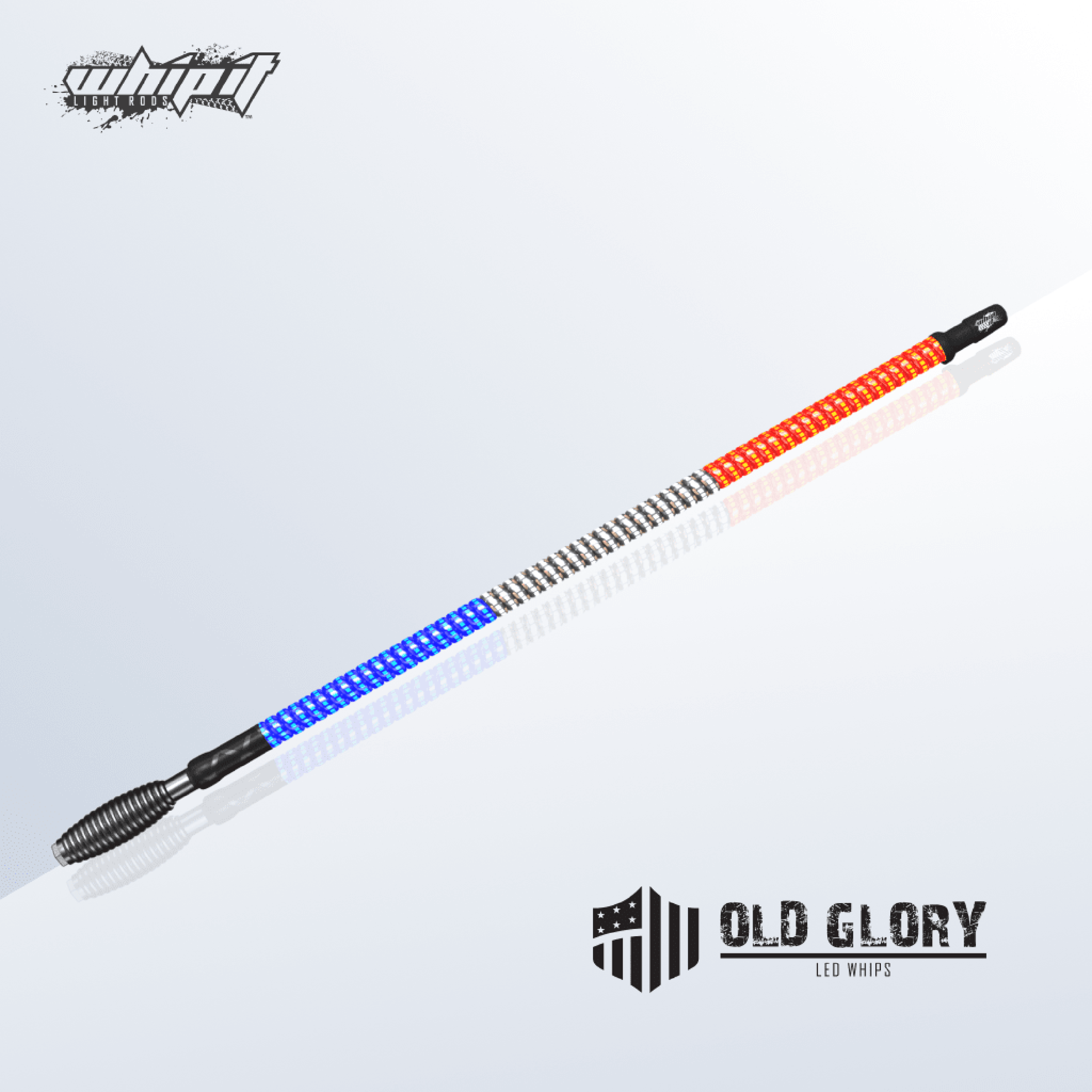 Image of Whip It Light Rods Old Glory LED Whip Set of 2 - 3'