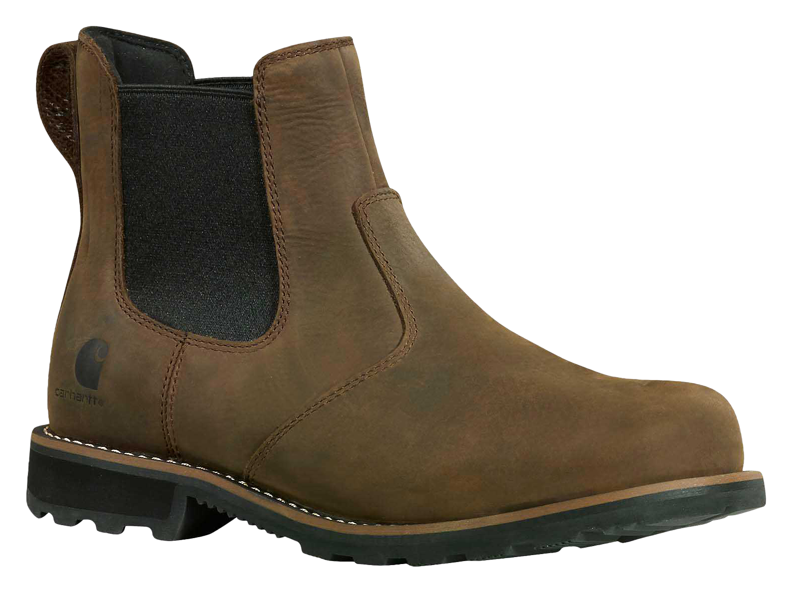 Image of Carhartt Frontier Chelsea Work Boots for Men - Mossy Brown - 10.5W