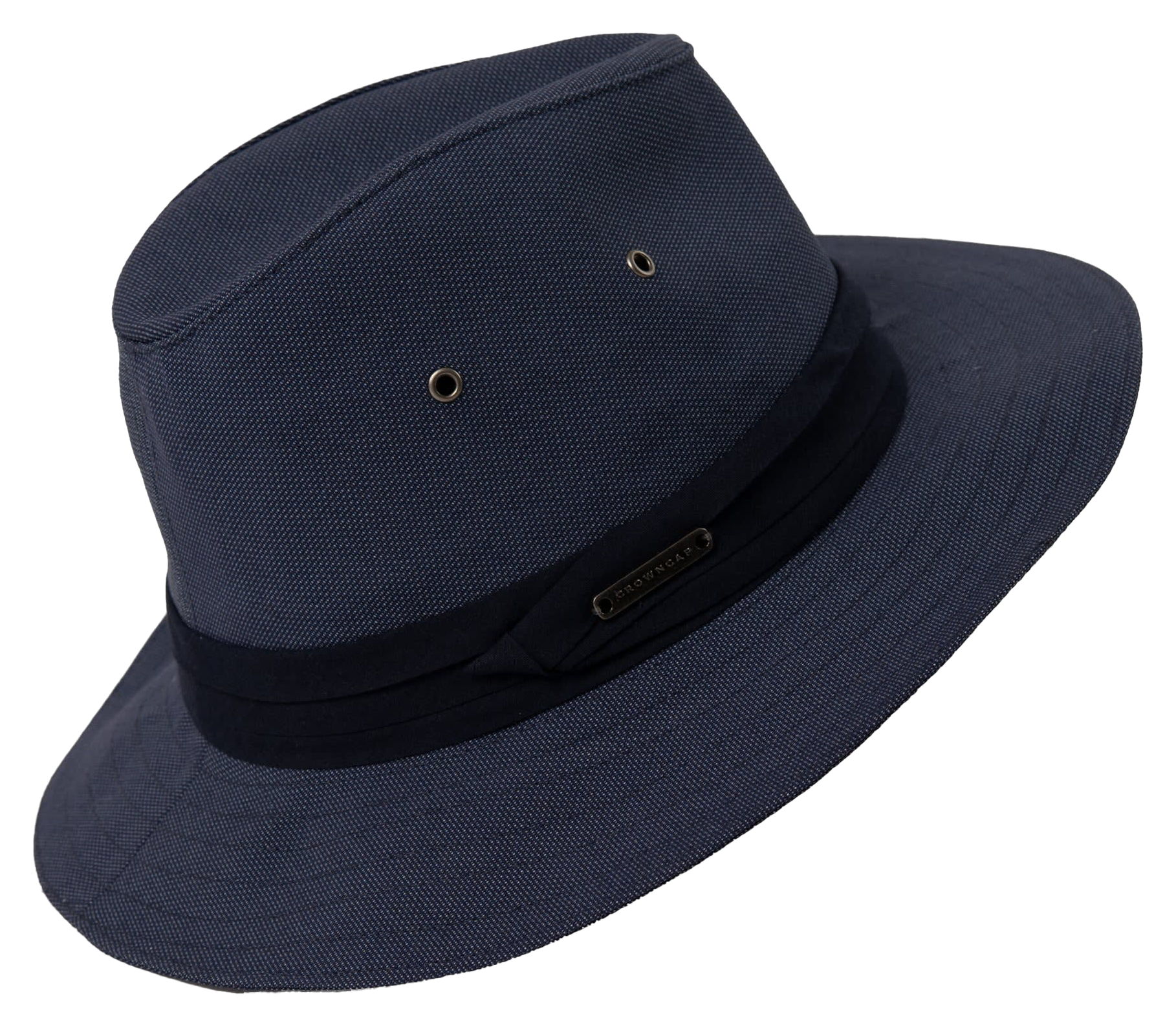 Image of Crown Cap Dobby Weave Fedora with Tri-Fold Band