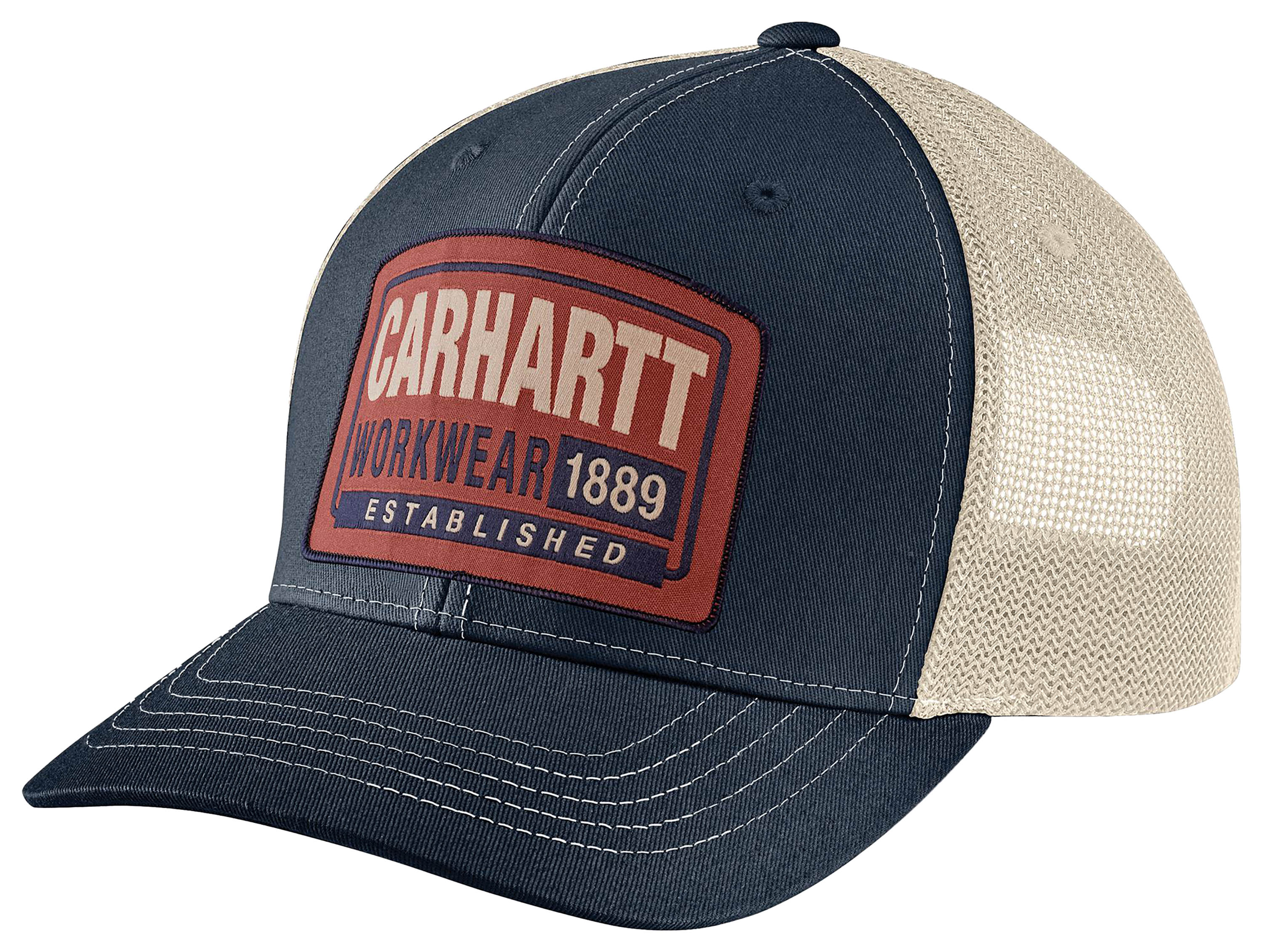 Image of Carhartt Workwear Patch Canvas Mesh-Back Cap - Blue
