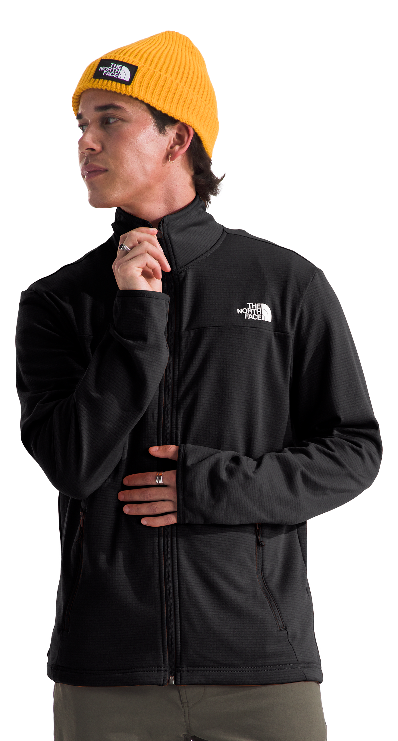 Image of The North Face Cedar Trail Grid Fleece Full-Zip Jacket - TNF Black