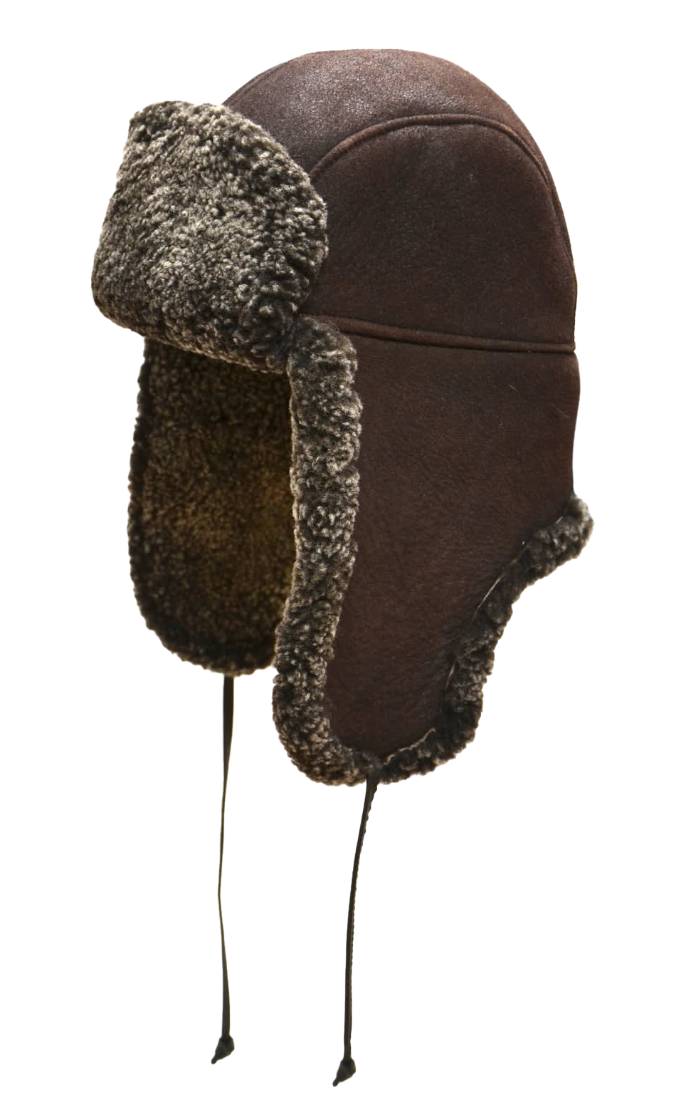 Image of Crown Cap Doubled Faced Shearling Aviator Cap - Frosted Brown