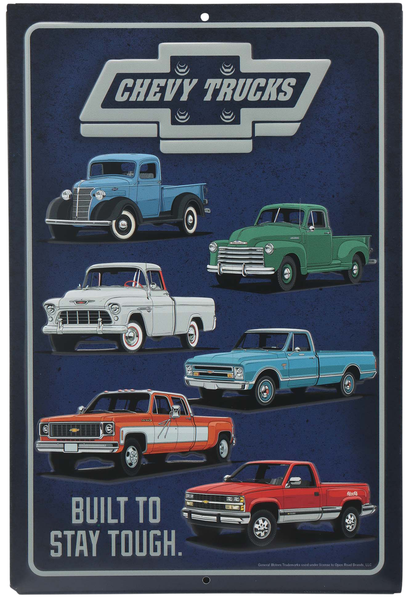 Image of Open Road Brands Chevy Trucks Metal Sign