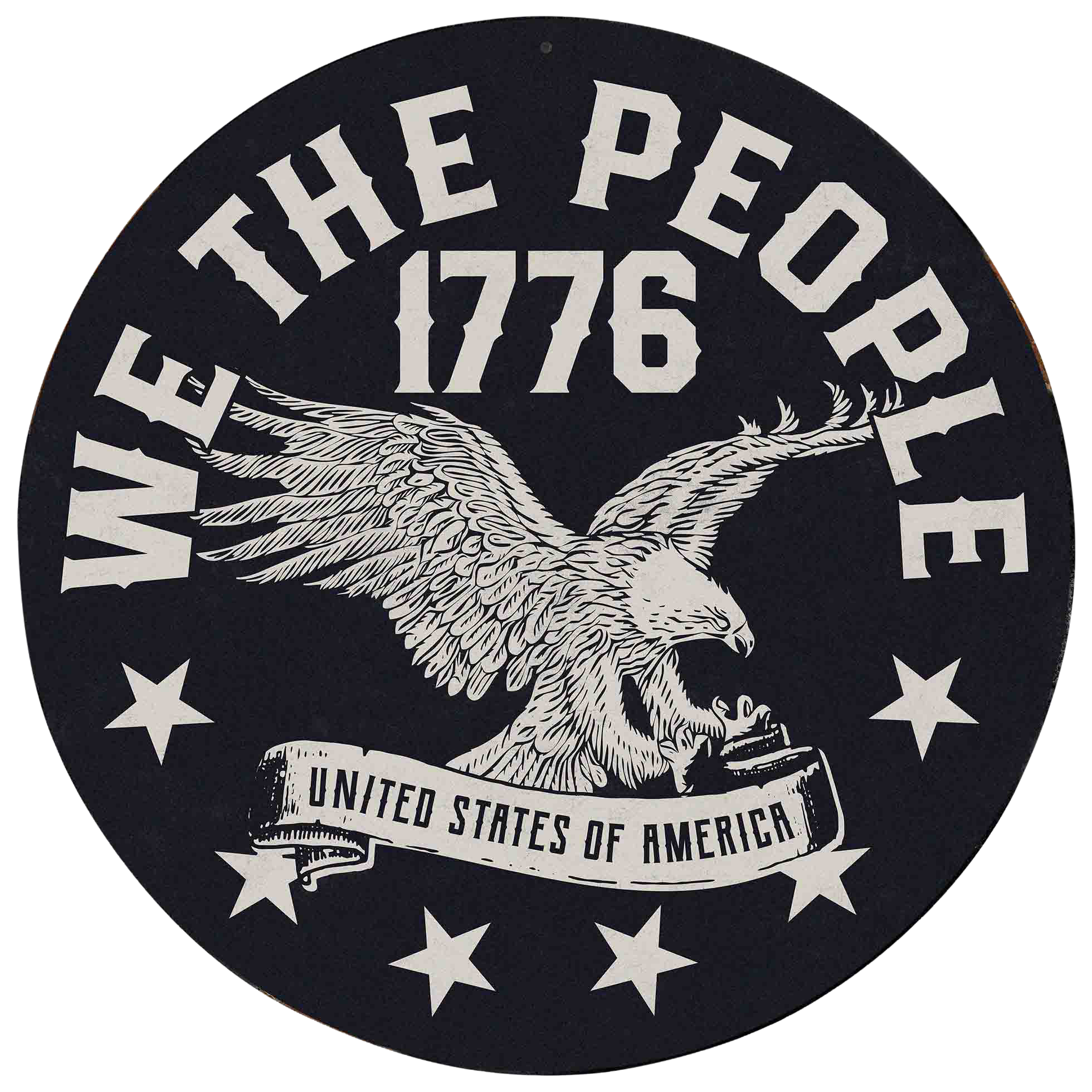 Image of Open Road Brands We The People Round Metal Sign