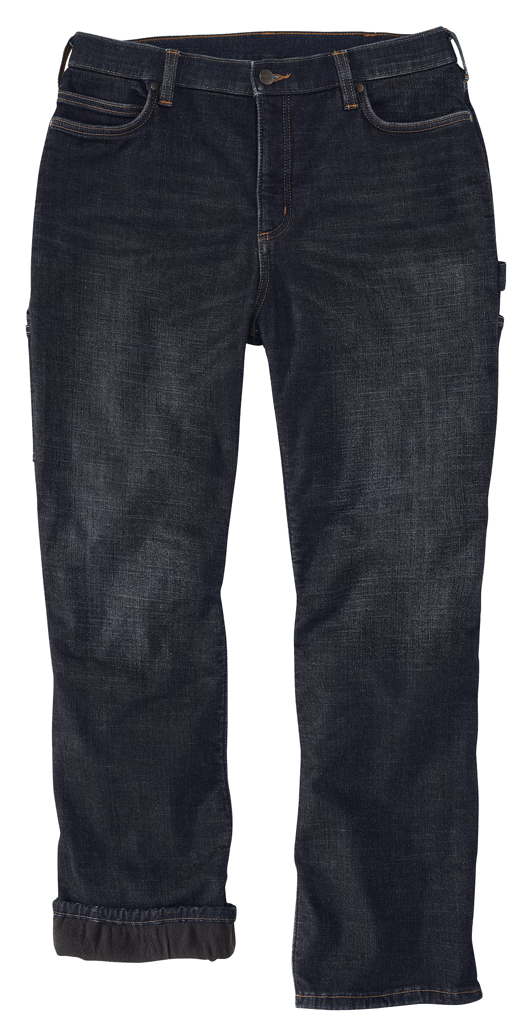 Image of Carhartt Fleece-Lined Carpenter Jeans for Ladies - Downpour - 14 - Regular