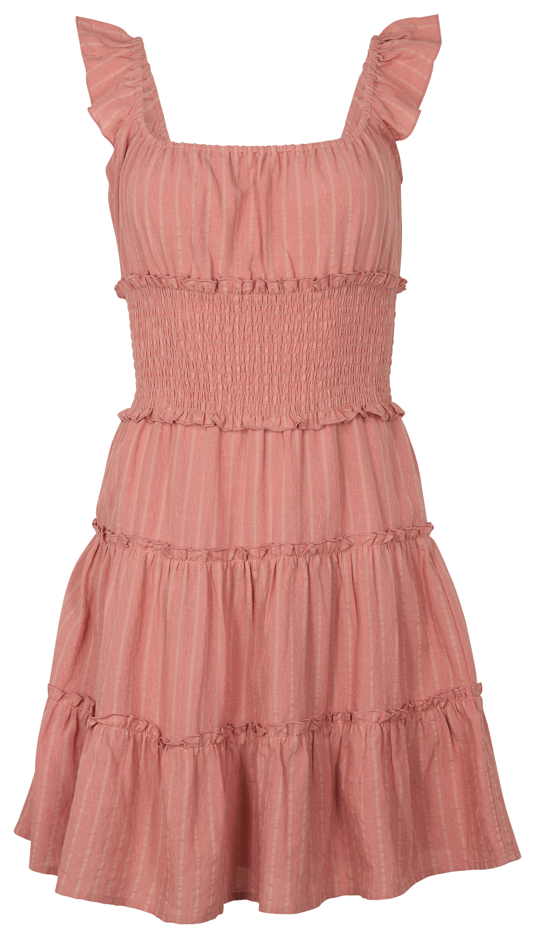 Image of RedHead Ranch Peasant Mini Dress - Dusty Rose - M