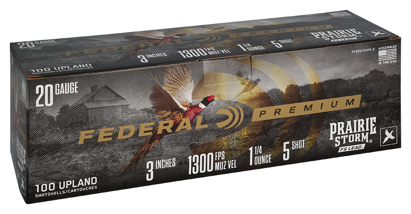 Federal Premium Prairie Storm FS Lead Shotshells - 20 ga. - #5 - 3" - 100 Rounds - Federal