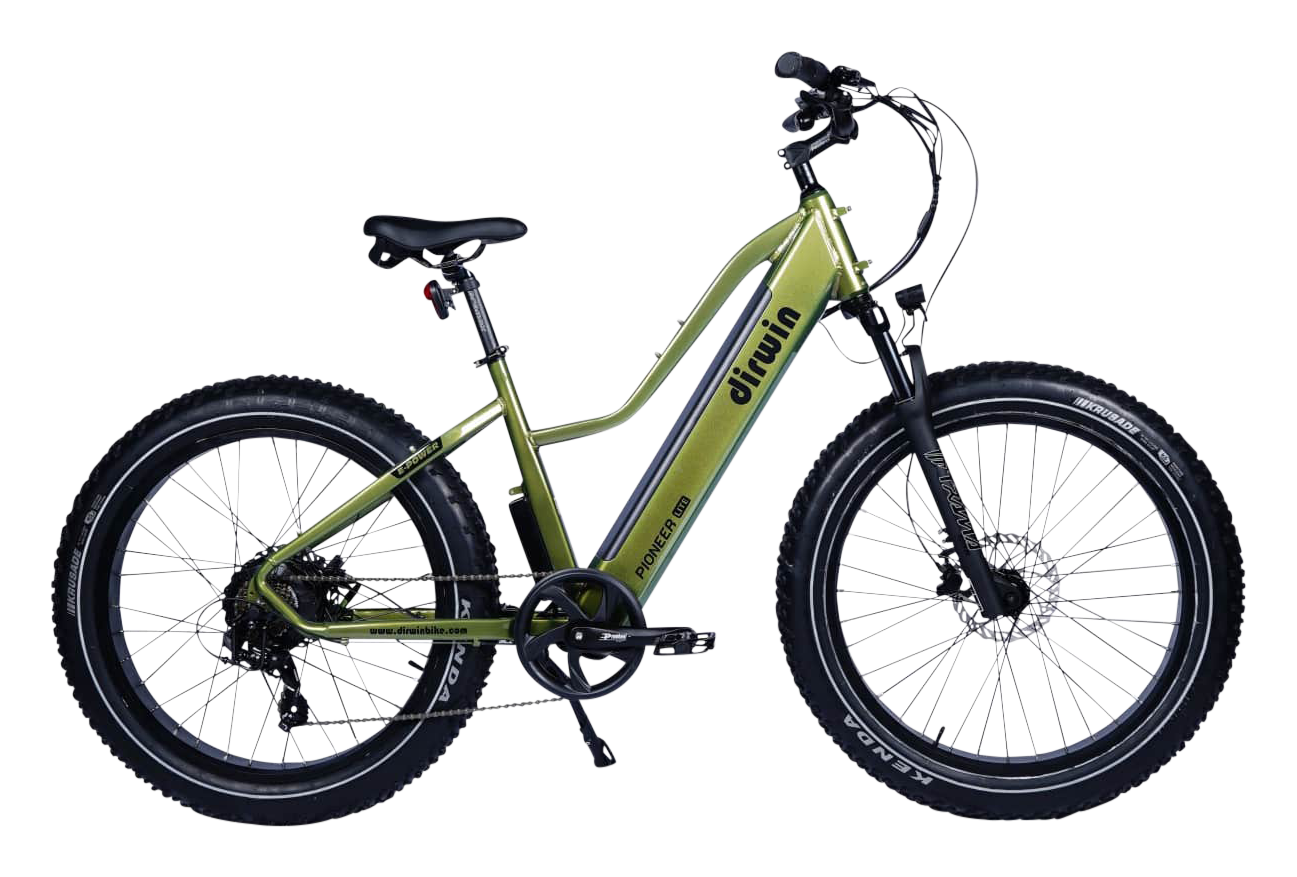 Image of Dirwin Pioneer Lite Fat Tire E-Bike - Army Green