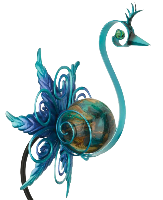 Image of Regal Art and Gift Heron Swirl Solar Stake Yard Decor