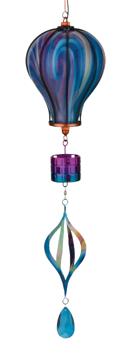 Image of Regal Art and Gift Swirl Balloon Spinner Solar Lantern - Purple