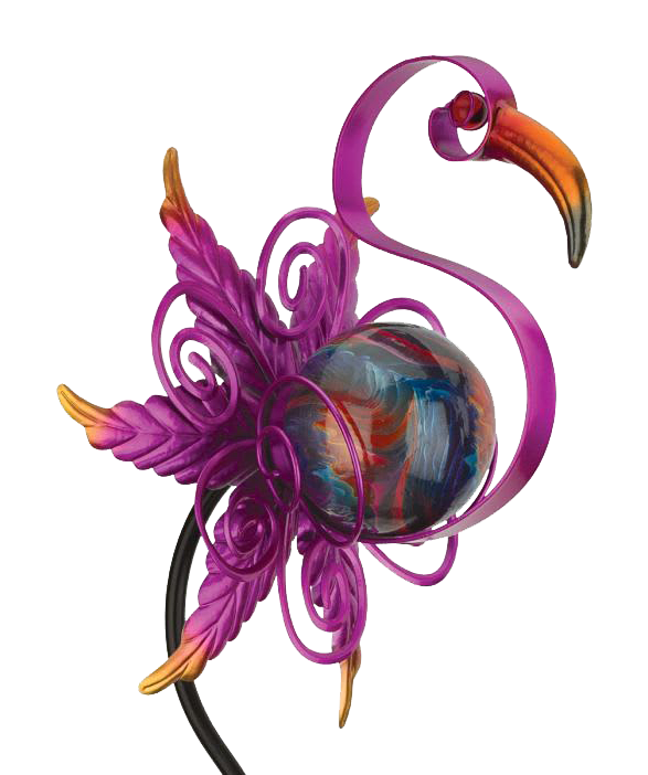 Image of Regal Art and Gift Flamingo Swirl Solar Stake Yard Decor