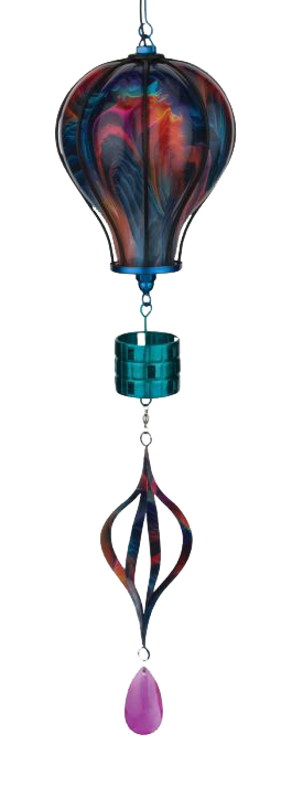 Image of Regal Art and Gift Swirl Balloon Spinner Solar Lantern - Blue