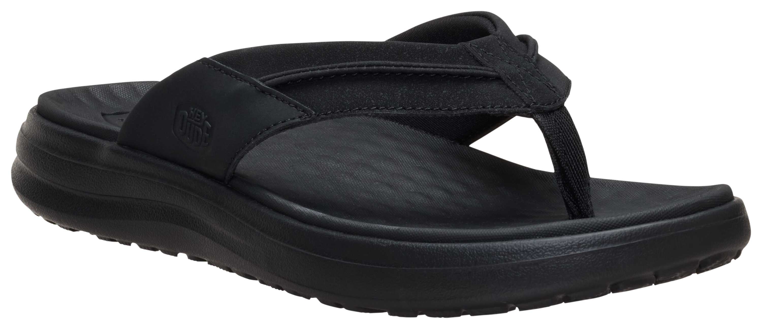 Image of HEYDUDE Finn Flip Sandals for Men - Black - 13M