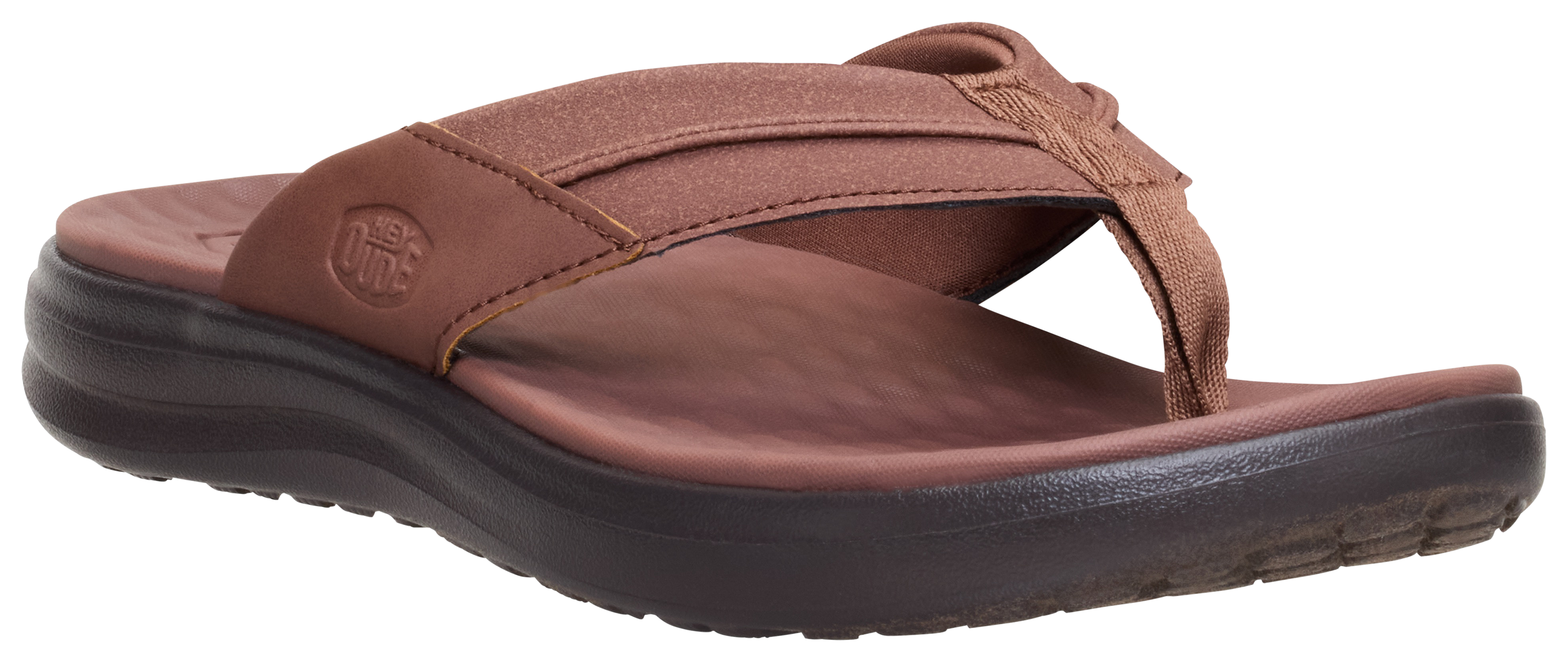 Image of HEYDUDE Finn Flip Sandals for Men - Brown