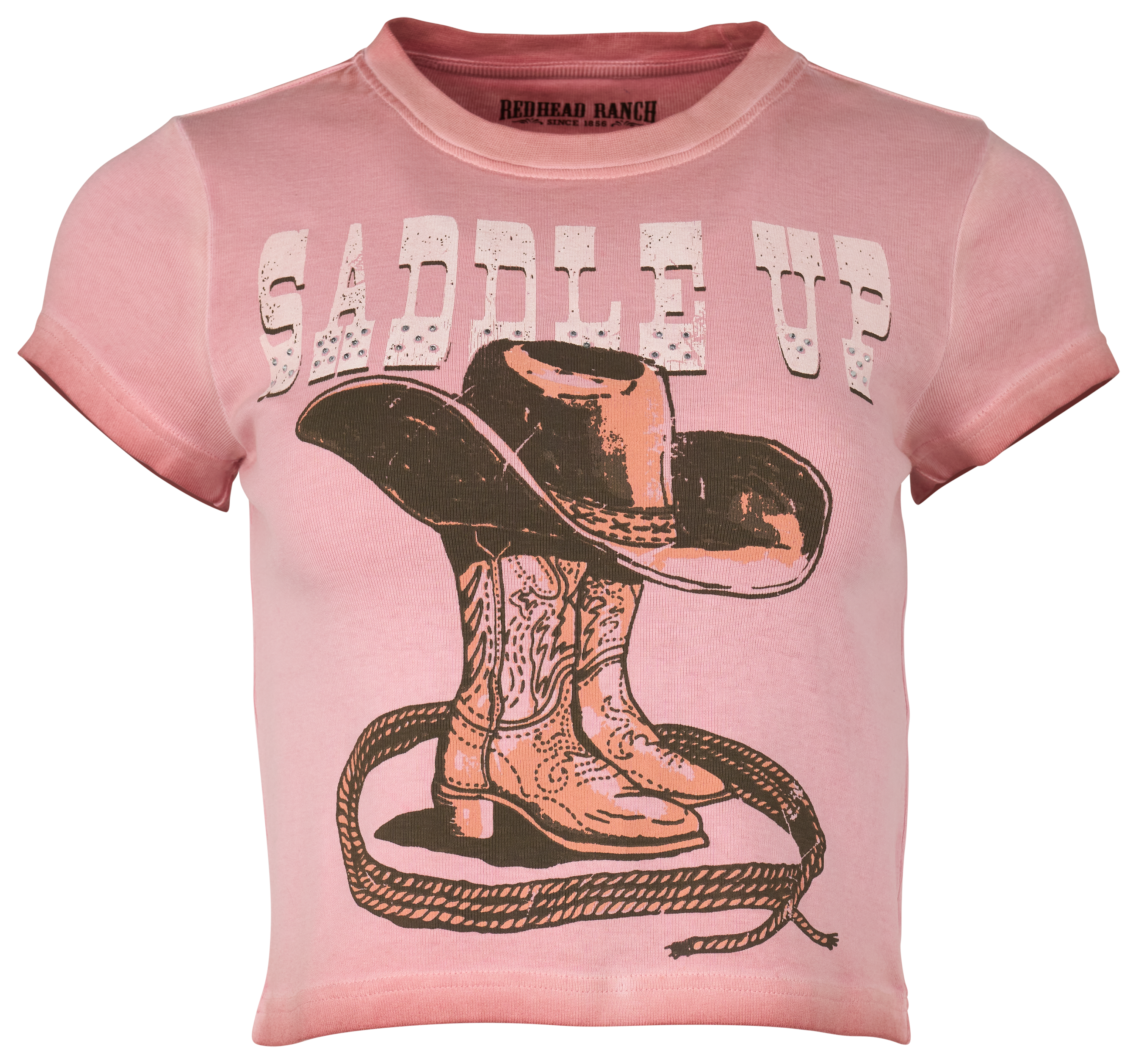 Image of RedHead Ranch Saddle Up Baby Doll Short-Sleeve T-Shirt - Rose Dawn