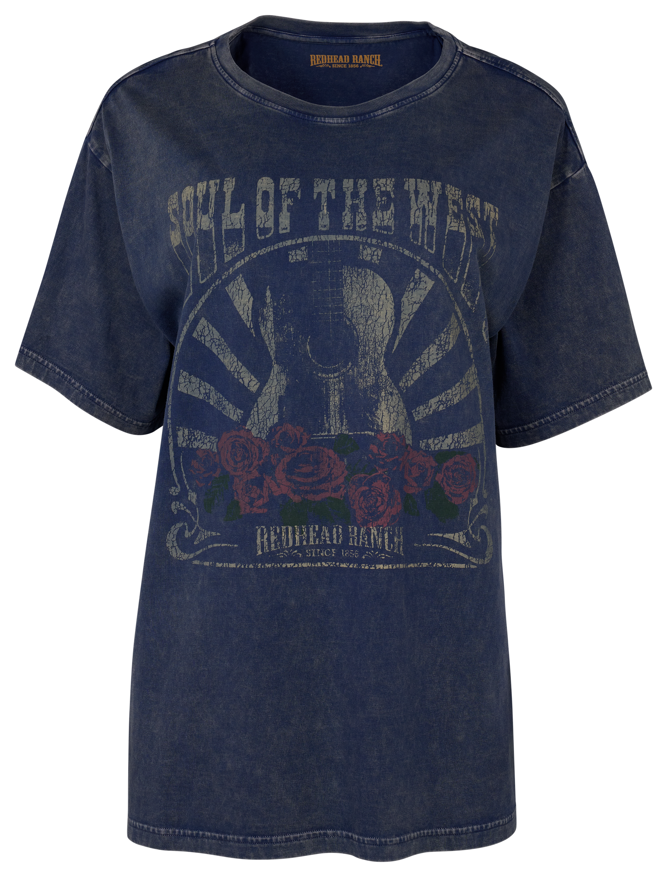 Image of Ranch Soul of the West Short-Sleeve Boyfriend T-Shirt for Ladies - Peacoat