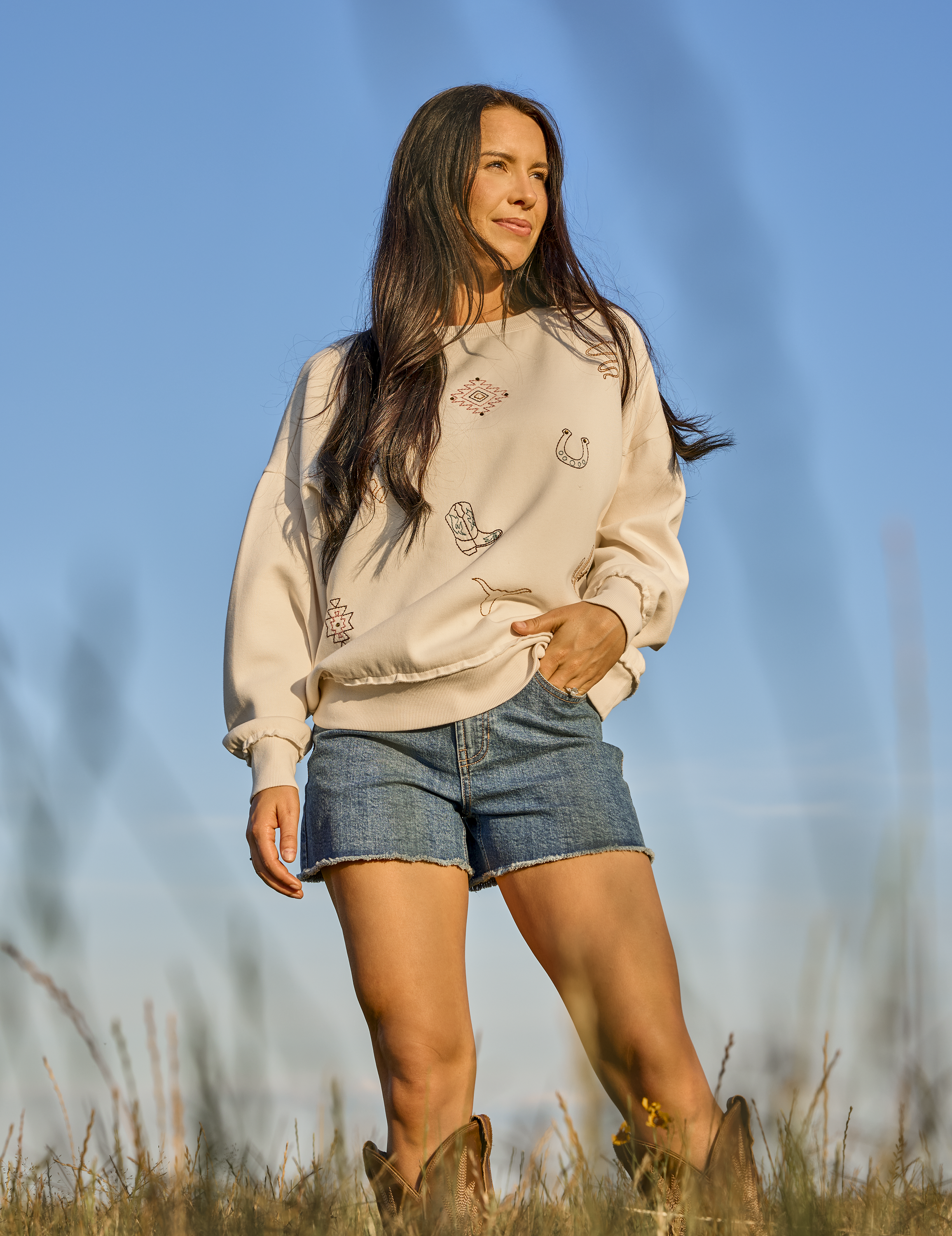 Image of RedHead Ranch Crew-Neck Long-Sleeve Sweatshirt - Snowfall