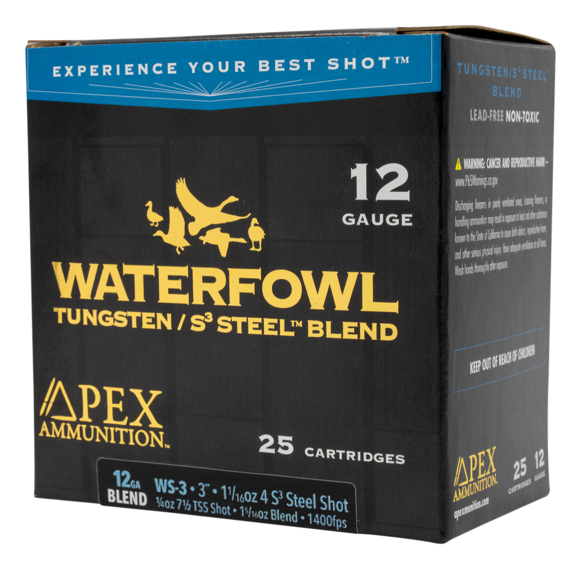 Image of "Apex Waterfowl TSS/S3 Steel Blend Shotshells - 12 Gauge - #4/7.5 - 3"" - 250 Rounds"