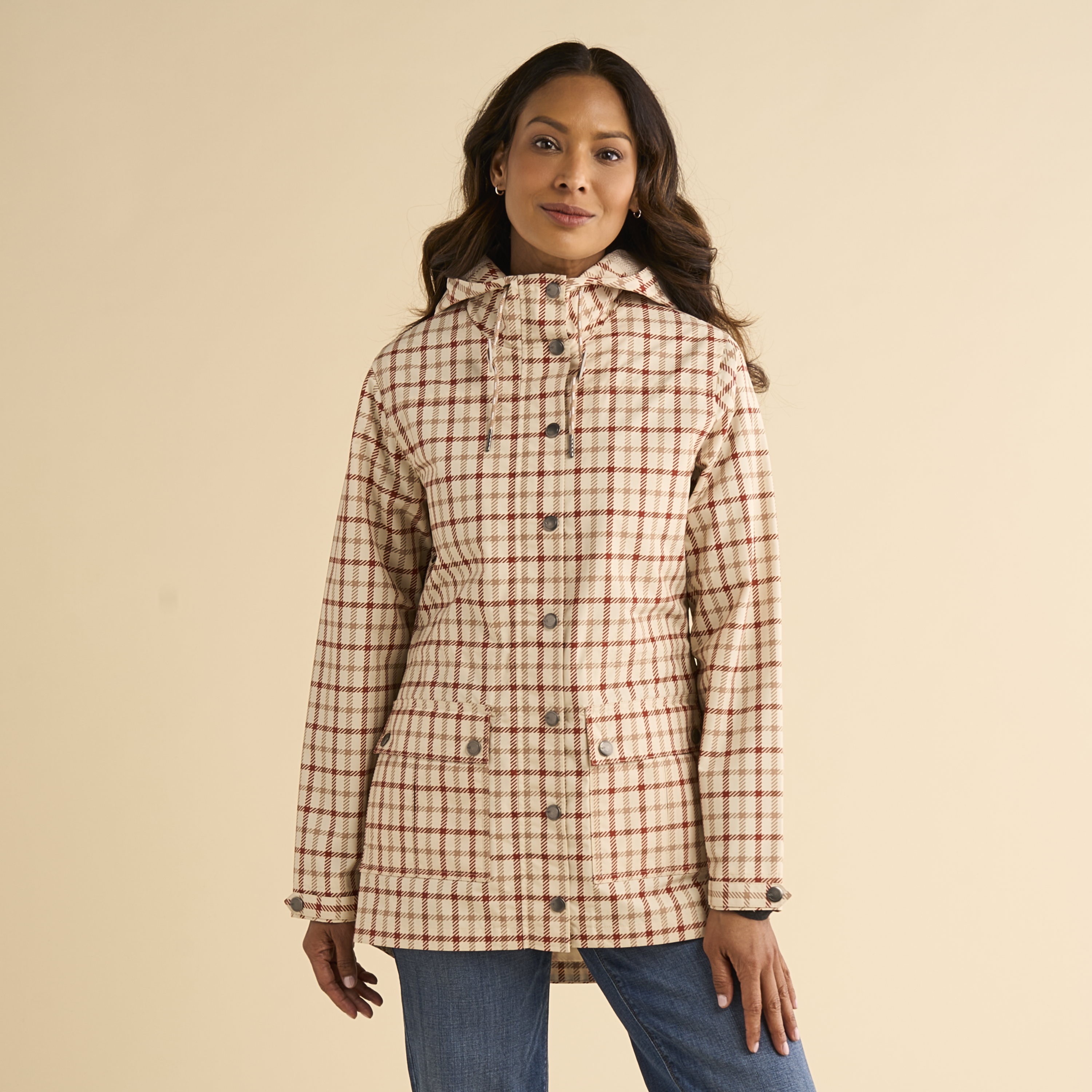 Image of Natural Reflections Essential Jacket - Burnt Brick Plaid - S
