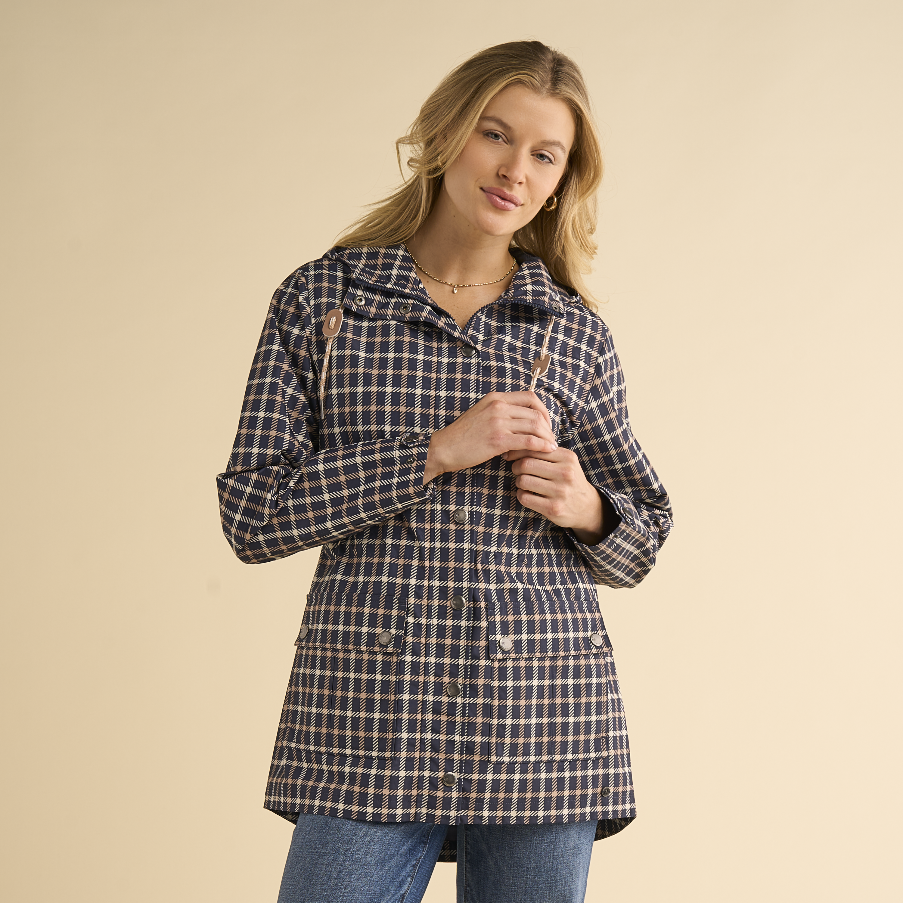 Image of Natural Reflections Essential Jacket - Mood Indigo Plaid - XL