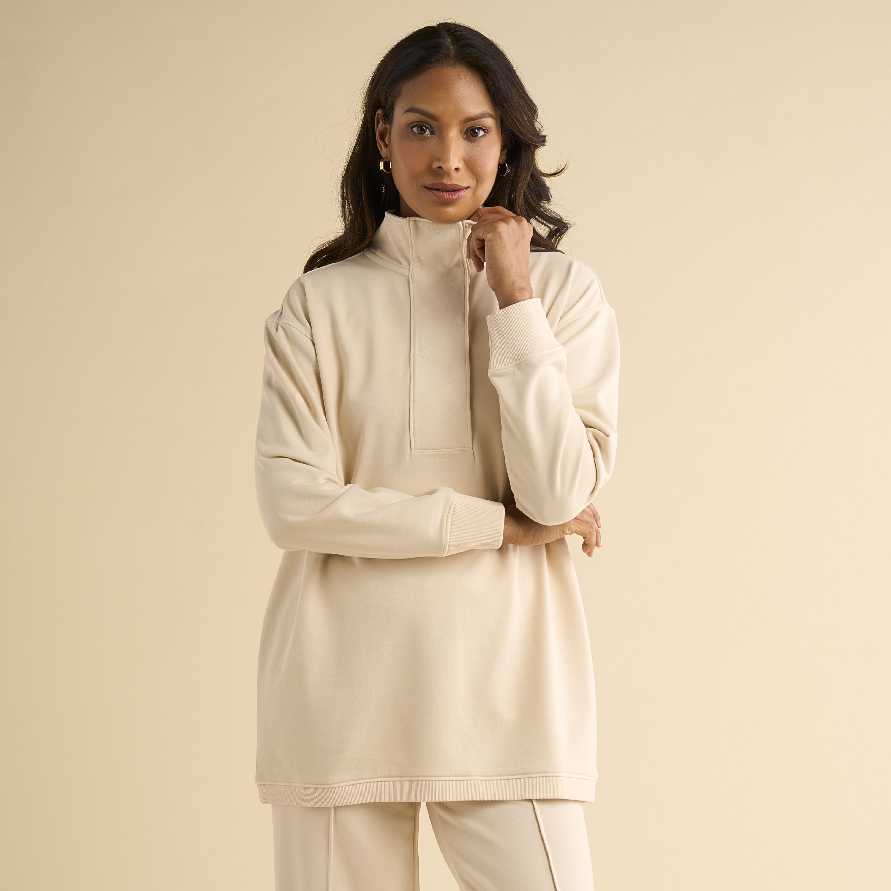 Image of Natural Reflections Harbor Half-Snap Sweatshirt - Whitecap Gray