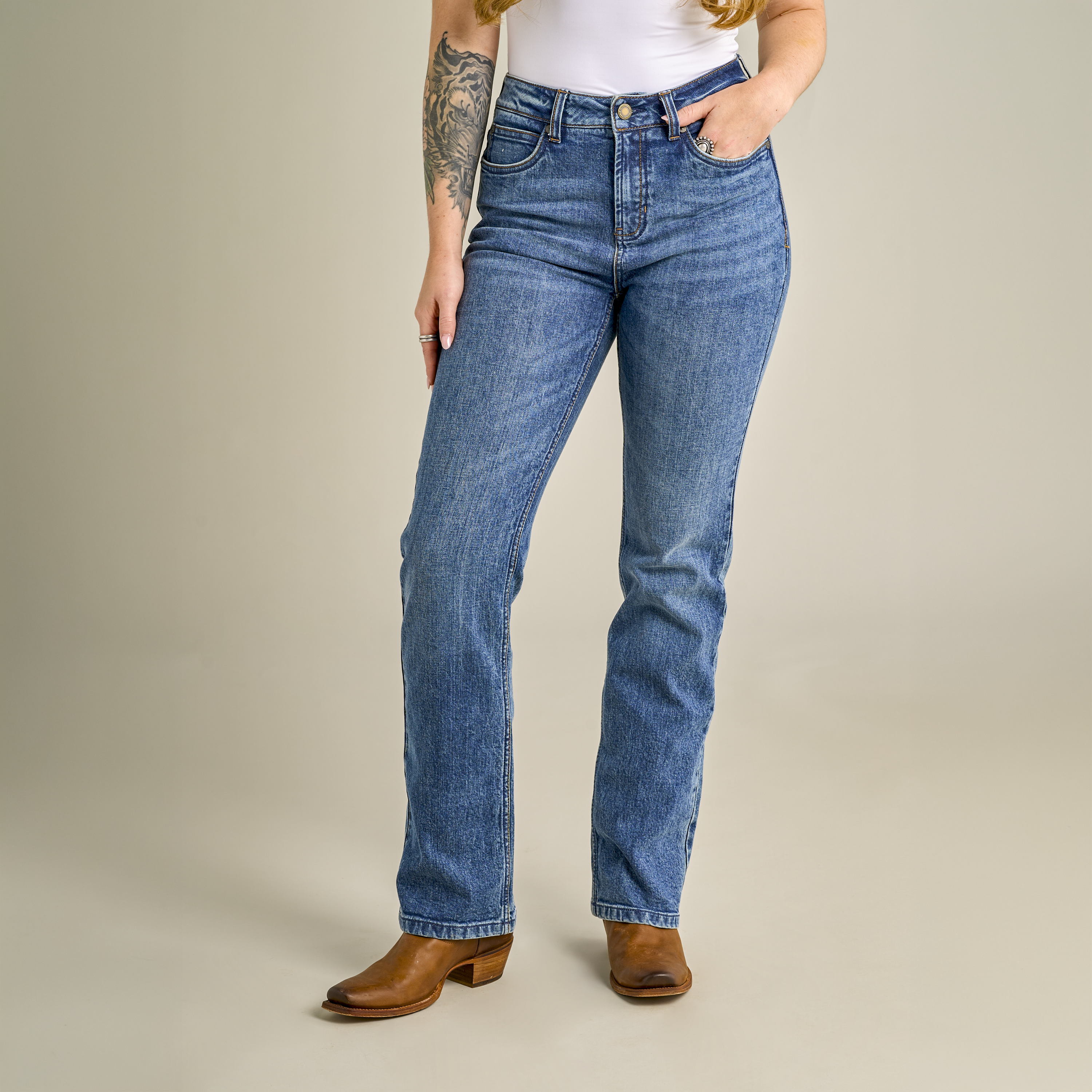 Image of RedHead Ranch High-Rise Bootcut Jeans - Medium Wash - 12x32