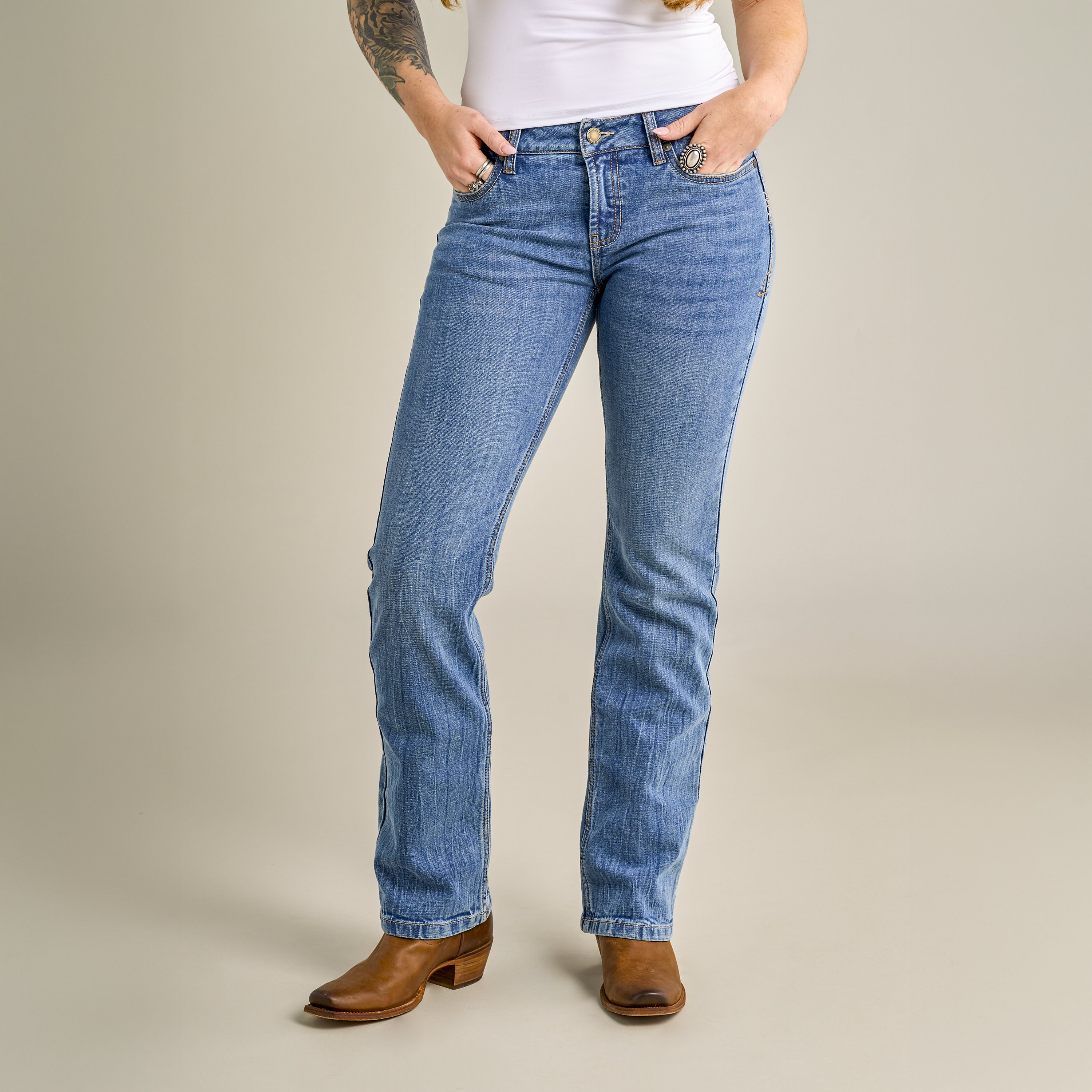 Image of RedHead Ranch Low-Rise Bootcut Jeans - Light Wash - 16R