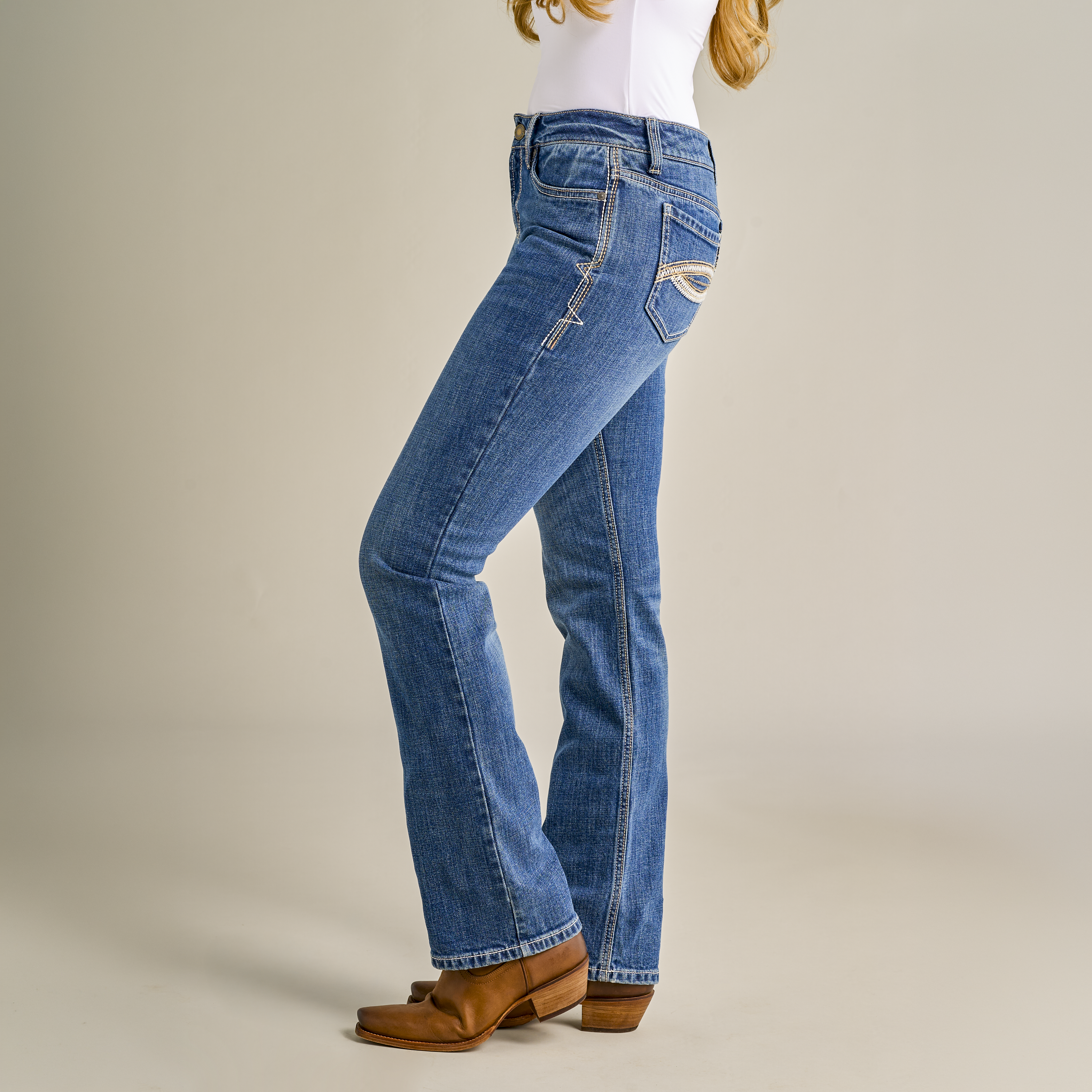 Image of RedHead Ranch Mid-Rise Bootcut Jeans - Medium Wash