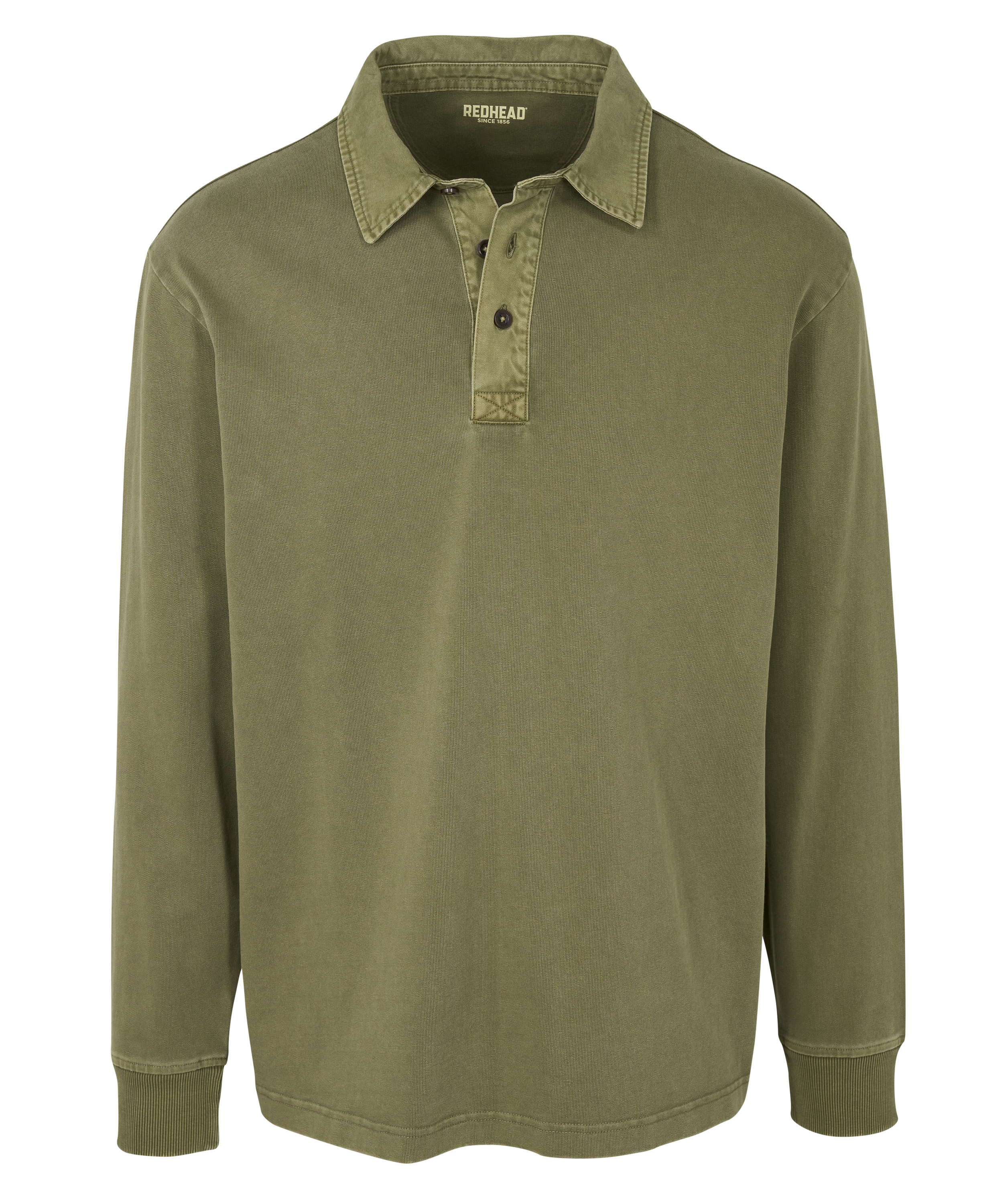 Image of RedHead 1856 Long-Sleeve Polo - Olive