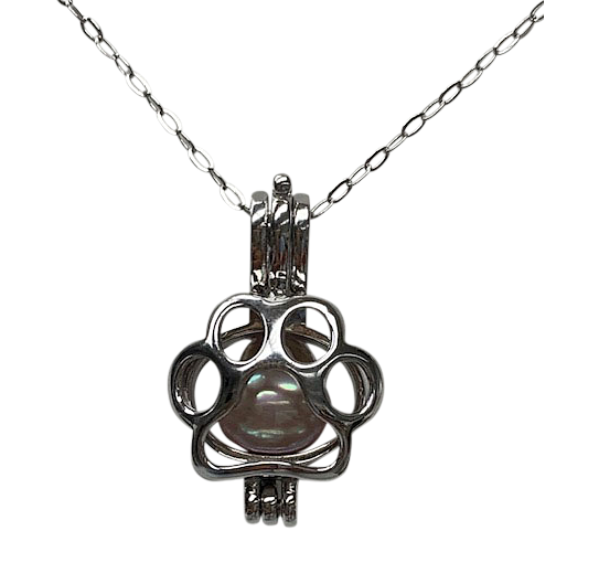 Image of Wish Pearl Paw Sterling Silver Necklace Gift Set
