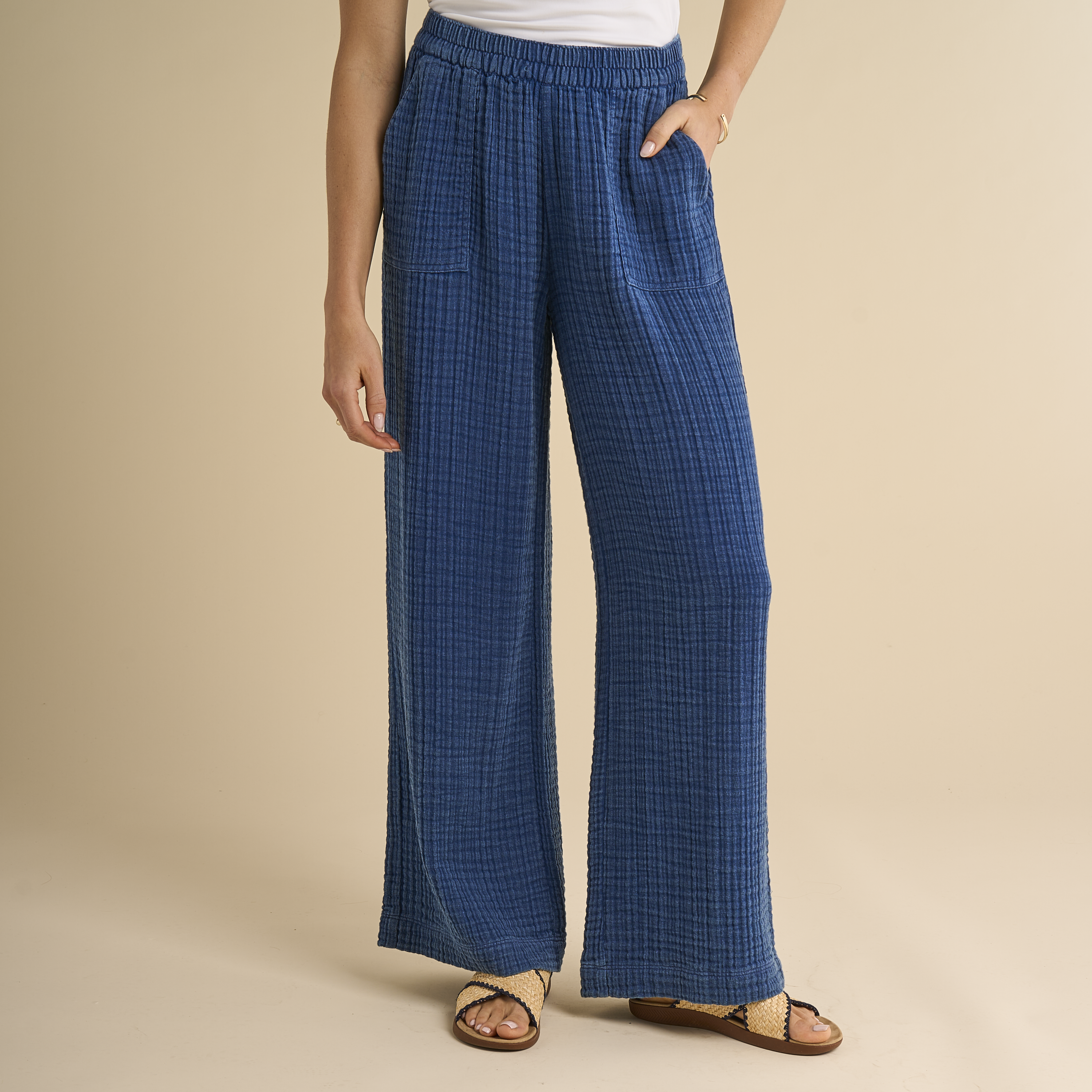Image of Natural Reflections Double-Cloth Pants - Dark Indigo