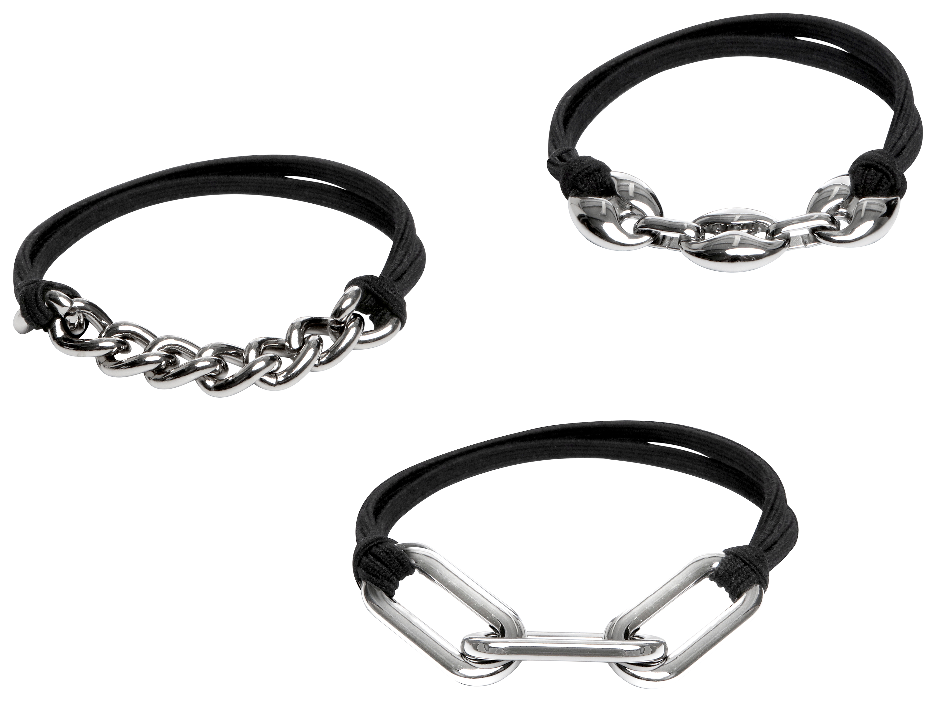 Image of Maya J White-Chain Hair Tie Bracelet Set