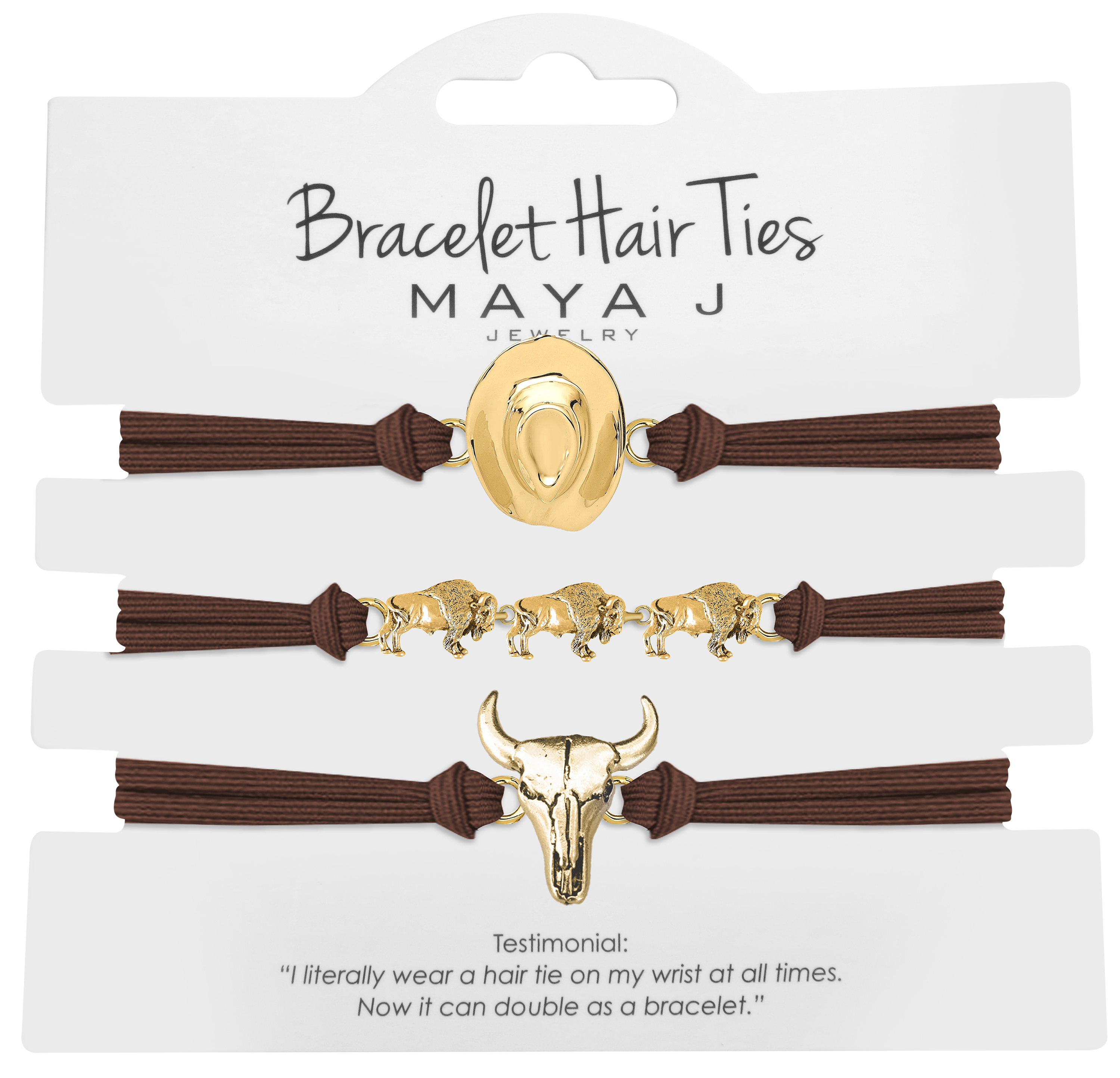 Image of Maya J Western-Hat Hair-Tie Bracelet Set