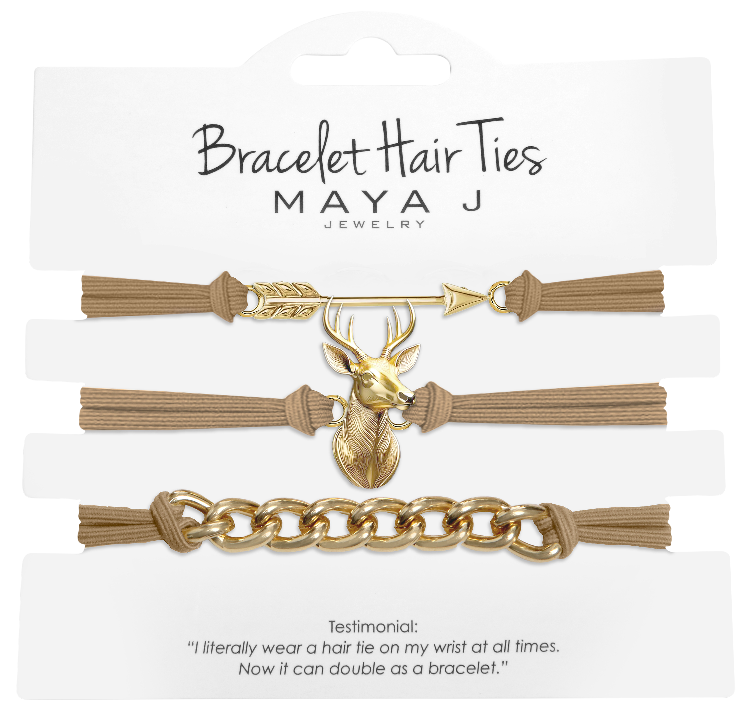 Image of Maya J Hunter Tan Hair-Tie Bracelet Set