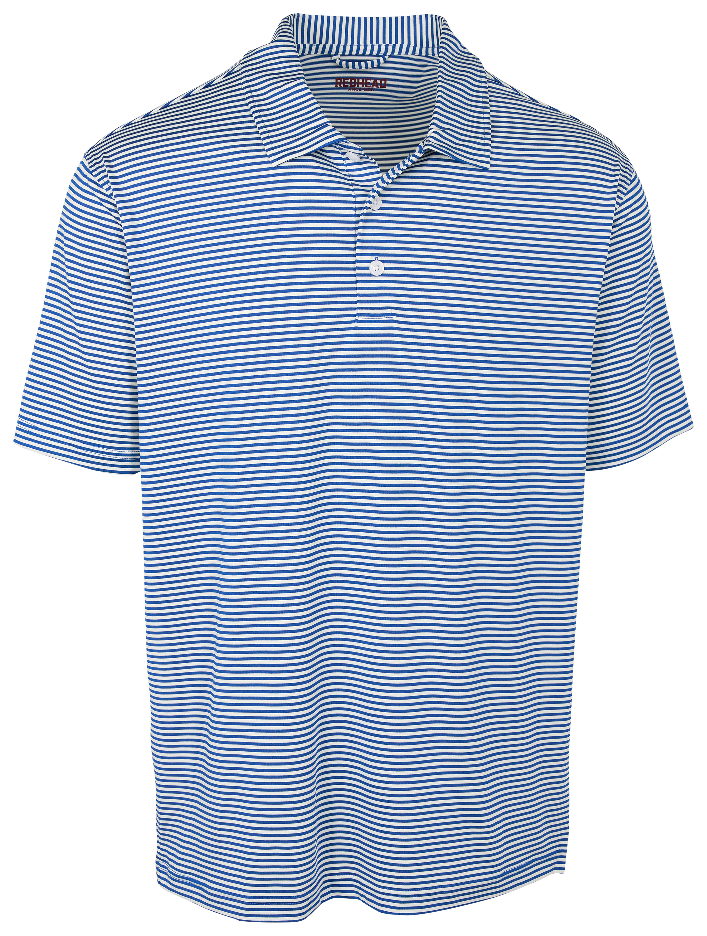 Image of RedHead Pine Creek Pinstripe Short-Sleeve Polo - Blue Quartz/White