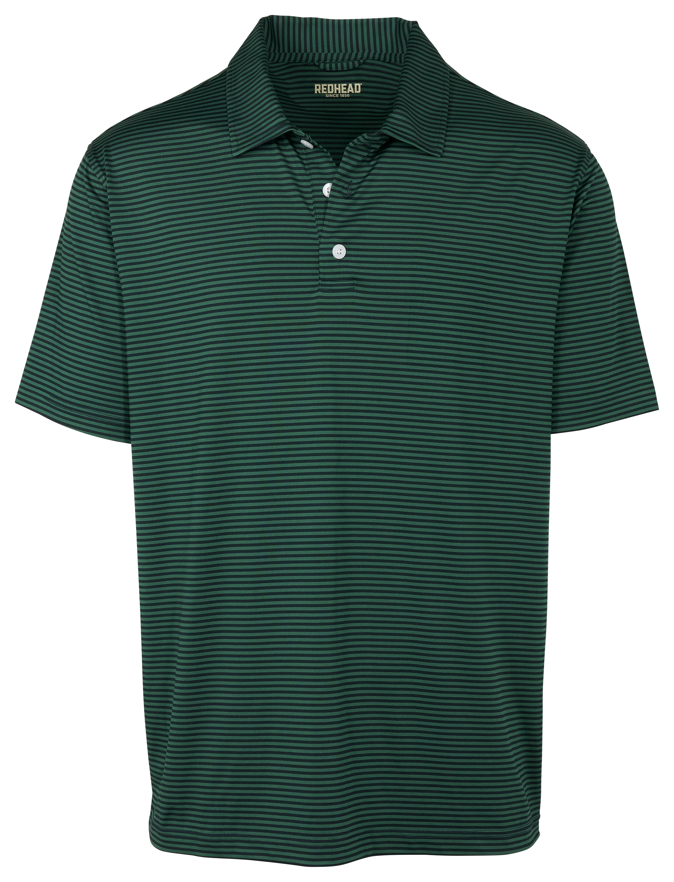 Image of RedHead Pine Creek Pinstripe Short-Sleeve Polo - Dark Navy/Pineneedle