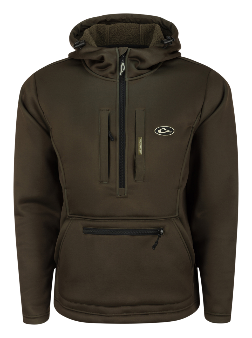 Image of Drake Waterfowl Ultimate Wader Quarter-Zip Hoodie - Green Timber