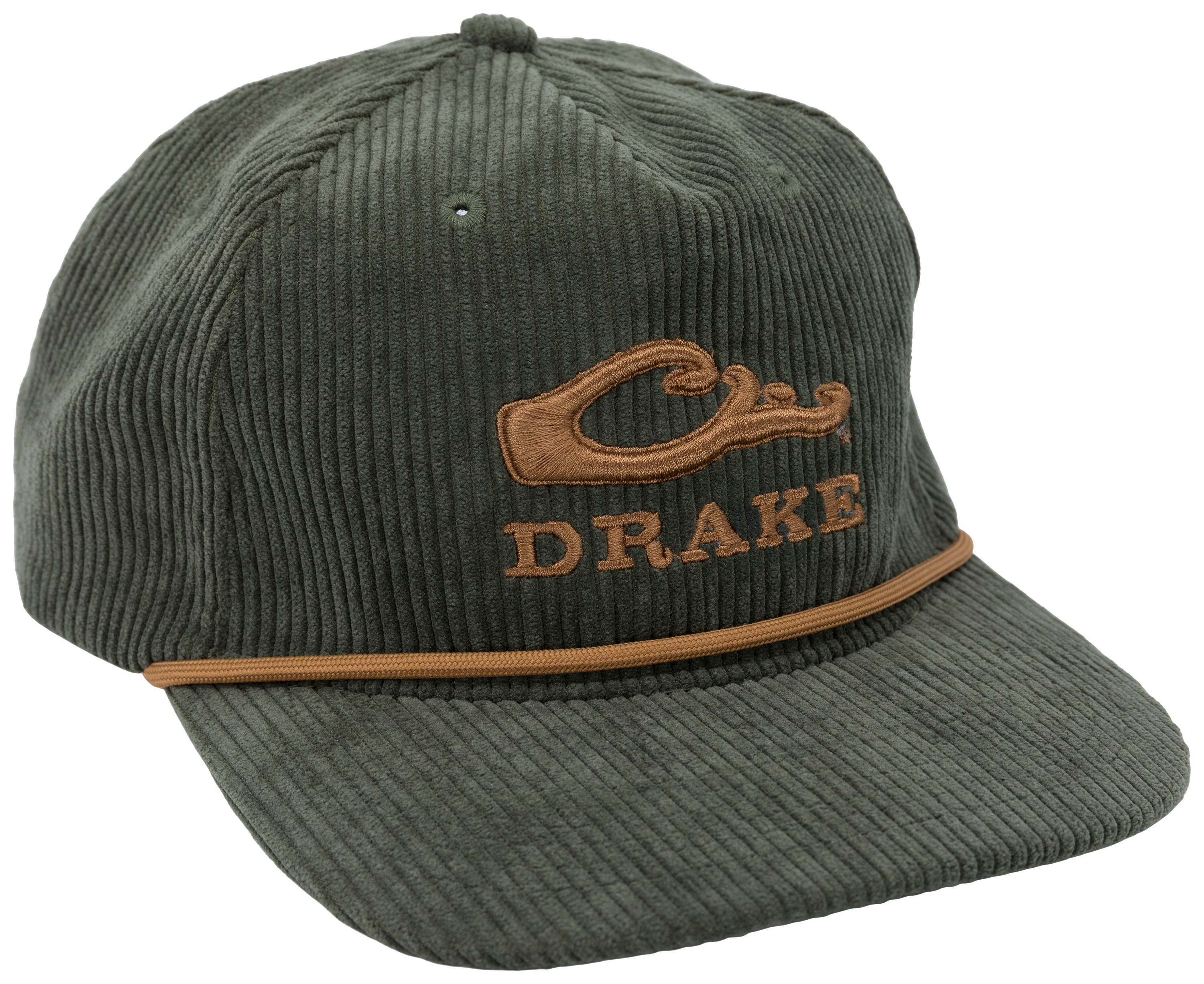 Image of Drake Waterfowl Drake X Lost Hat 3D Goat Rope Cord Cap - Gator/Rust