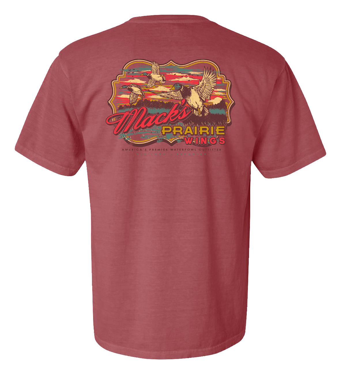 Image of Mack's Prairie Wings Mallard Field Short-Sleeve T-Shirt - Brick
