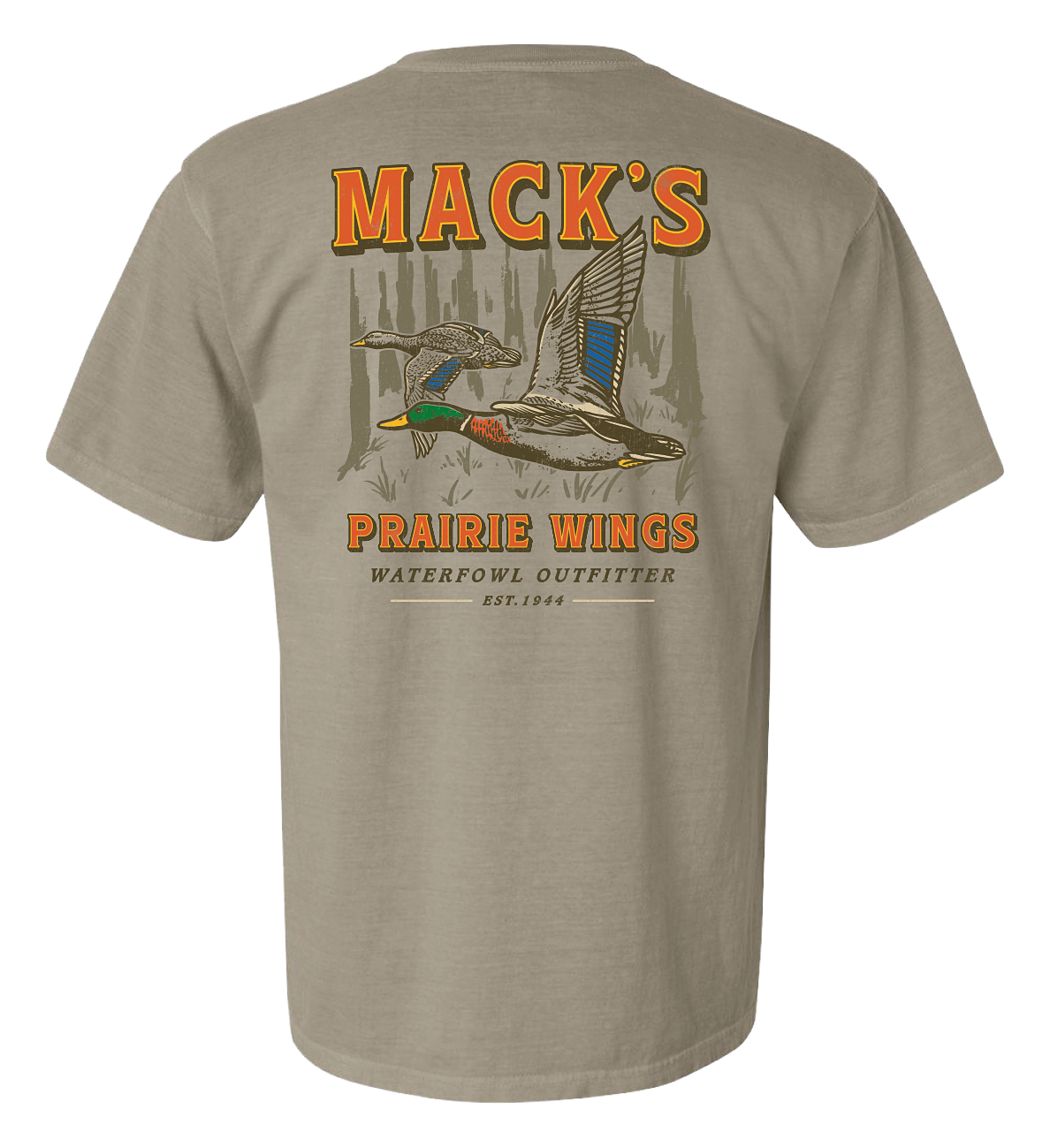 Image of Mack's Prairie Wings As They Land Short-Sleeve T-Shirt for Men - Khaki