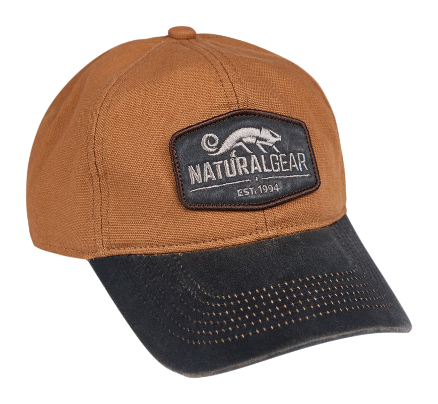 Image of Natural Gear Logo Waxed-Bill Canvas Cap