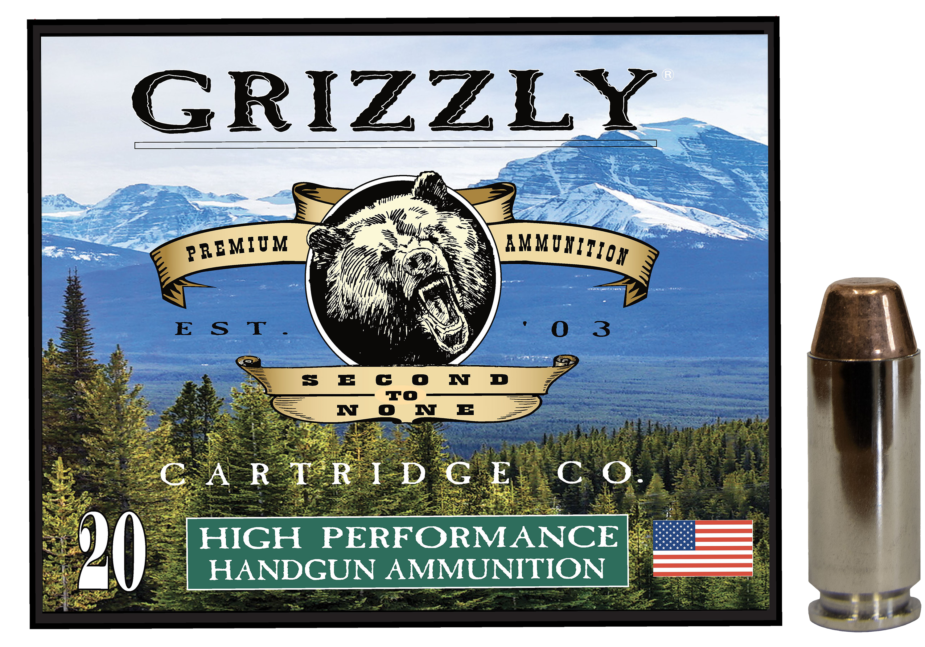 Image of Grizzly Ammunition 10mm 220 Grain FMJ Flat Point Handgun Ammo