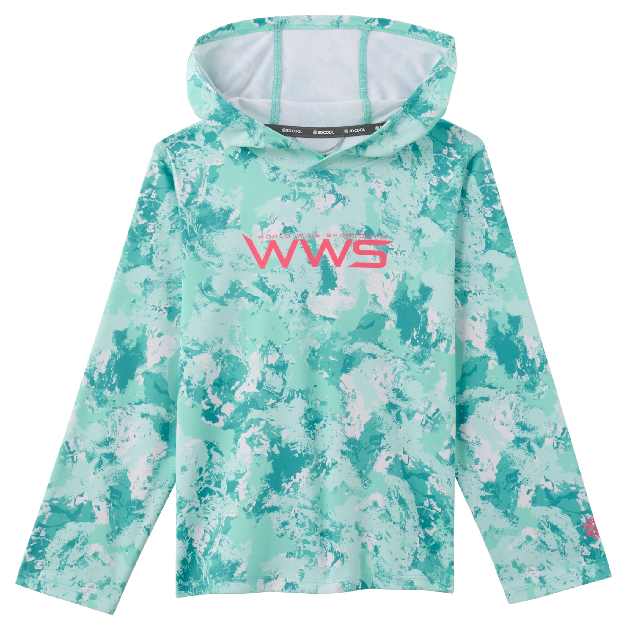 Image of World Wide Sportsman Logo 3D Cool Surfcaster Hoodie for Toddlers - Cabbage Water Camo