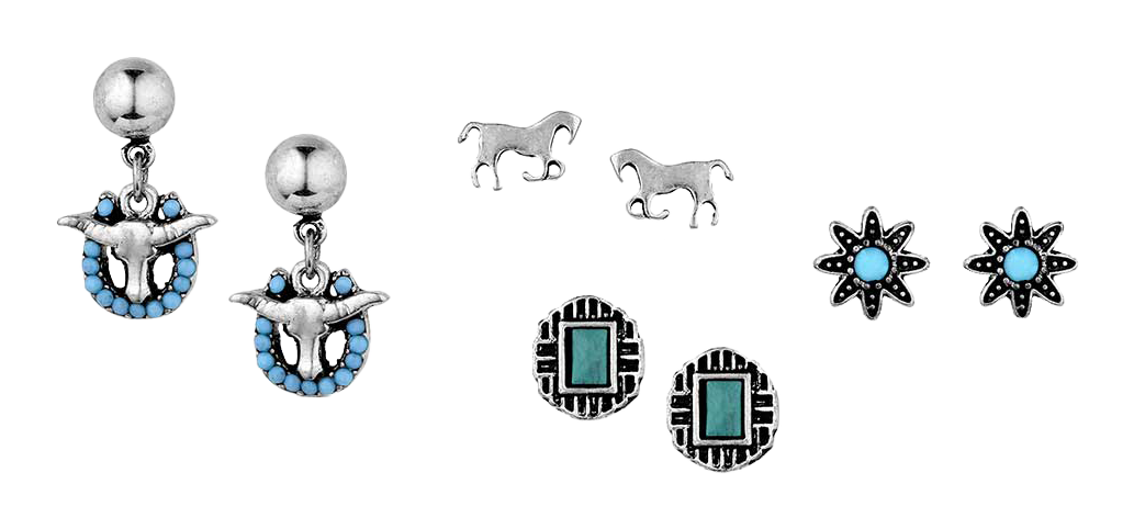 Image of Montana Silversmiths Everyday Western Post Earring Set