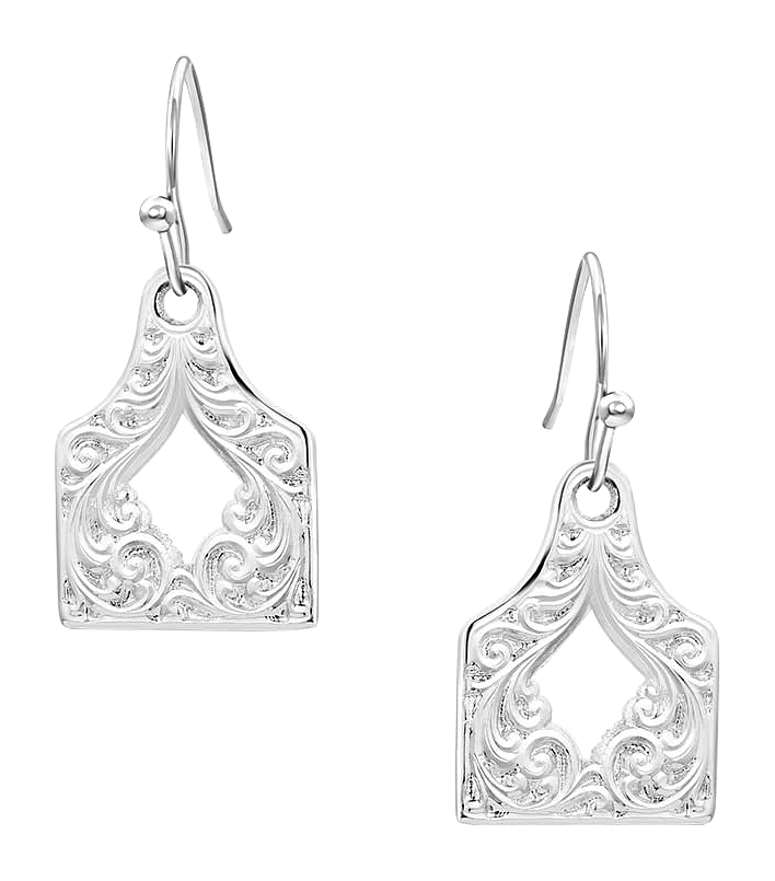 Image of Montana Silversmiths Out West Cow Tag Earrings