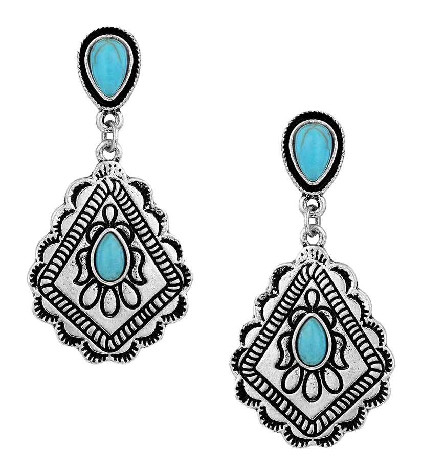 Image of Montana Silversmiths Say No More Turquoise Earrings